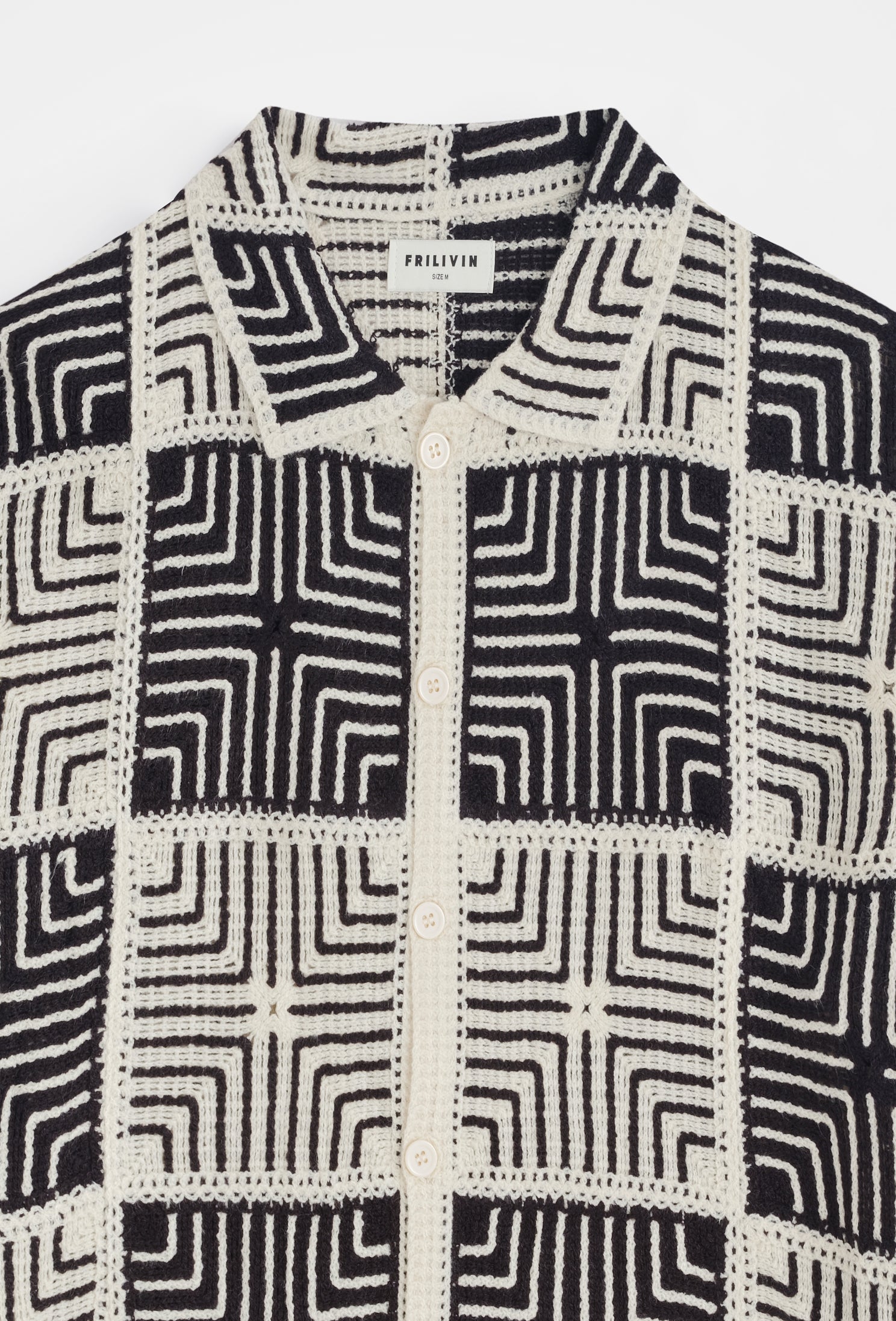 Chemise col cubain motif