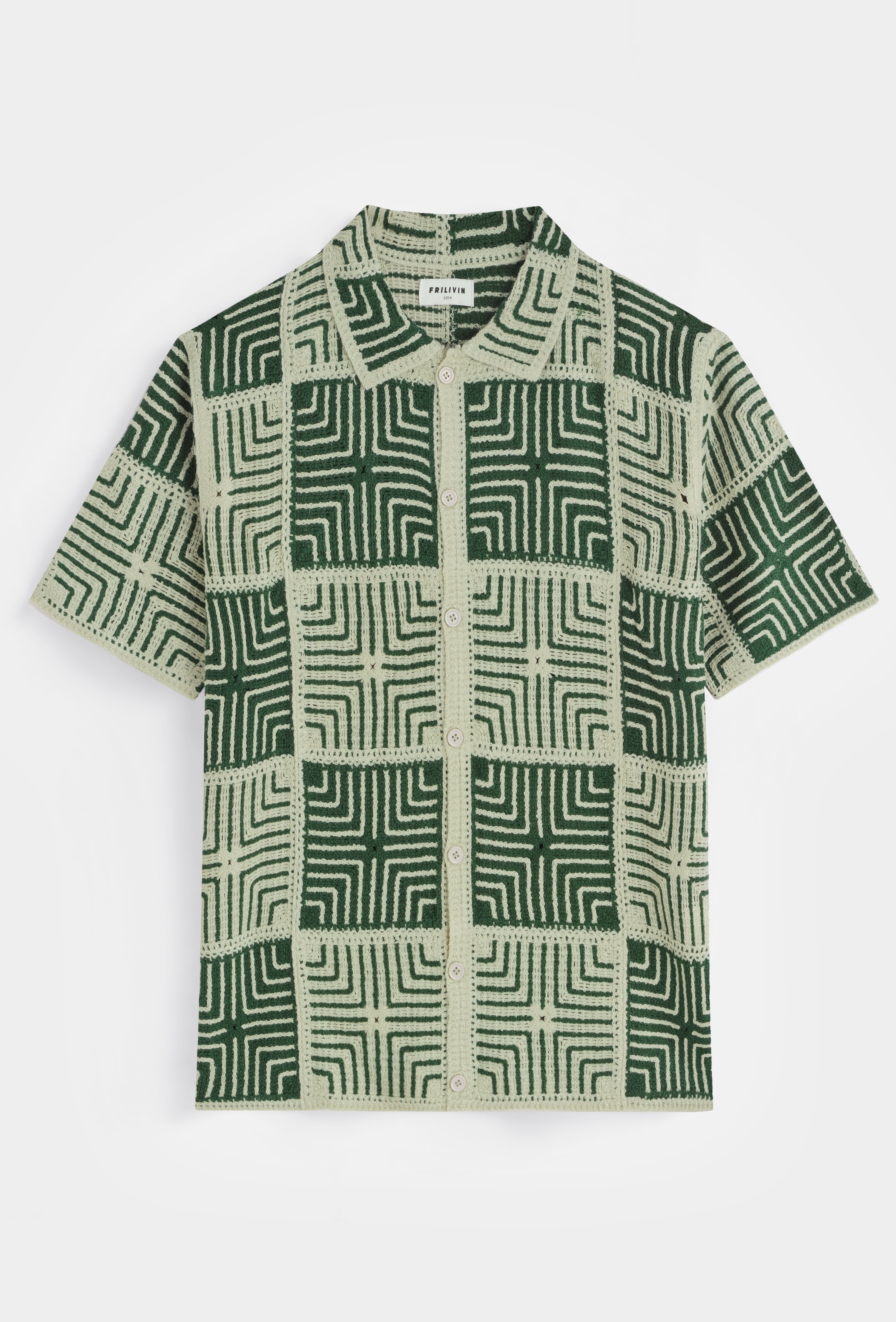Chemise col cubain motif
