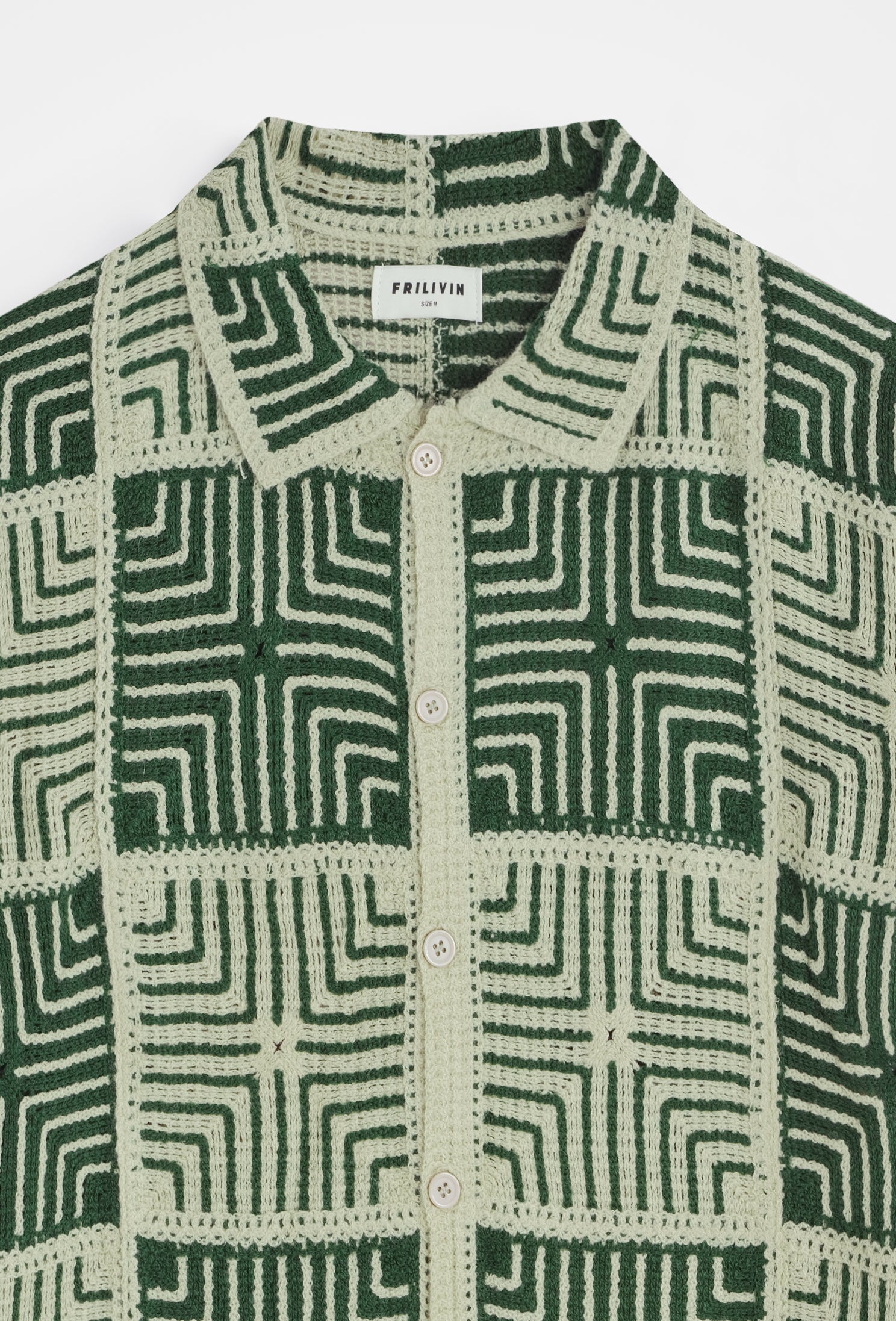 Chemise col cubain motif