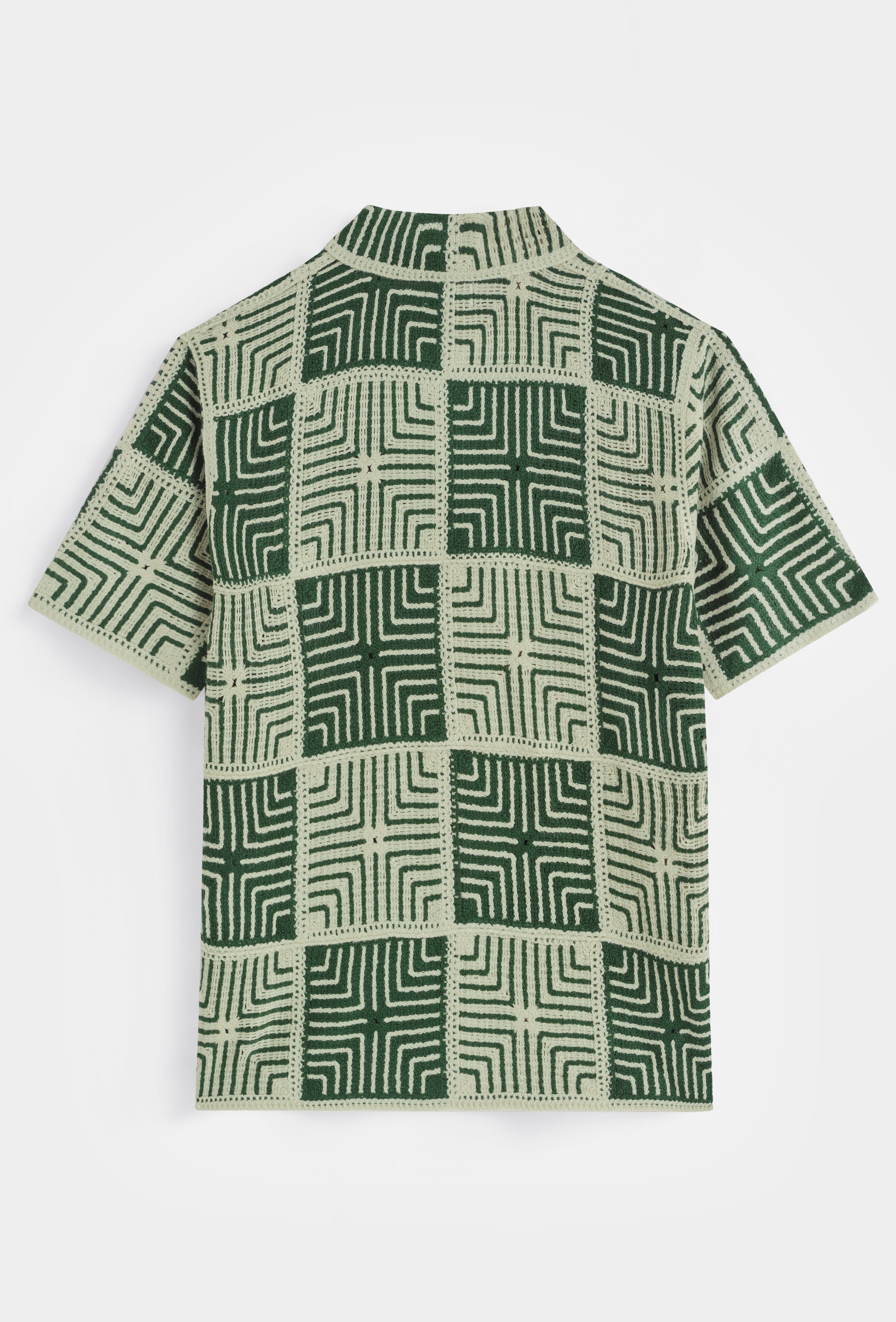 Chemise col cubain motif