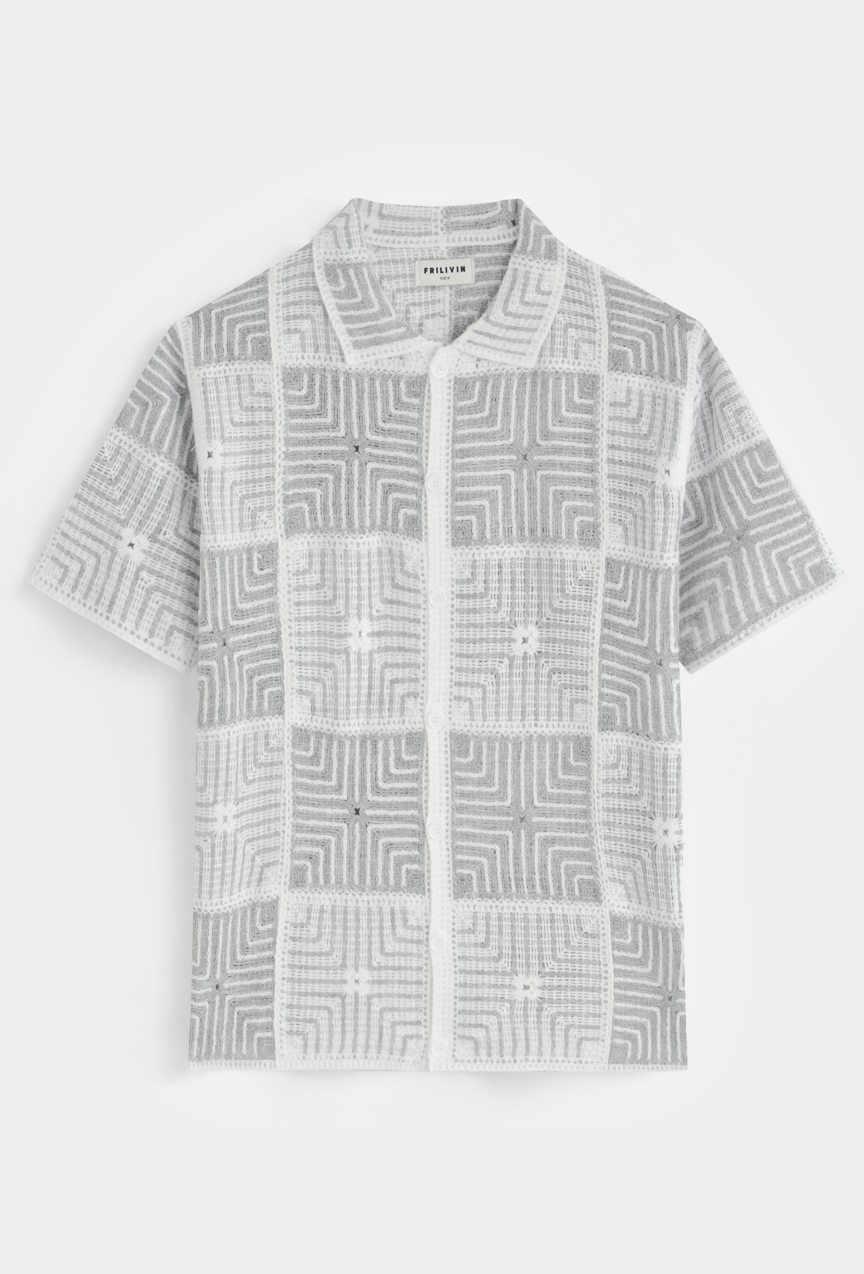 Chemise col cubain motif