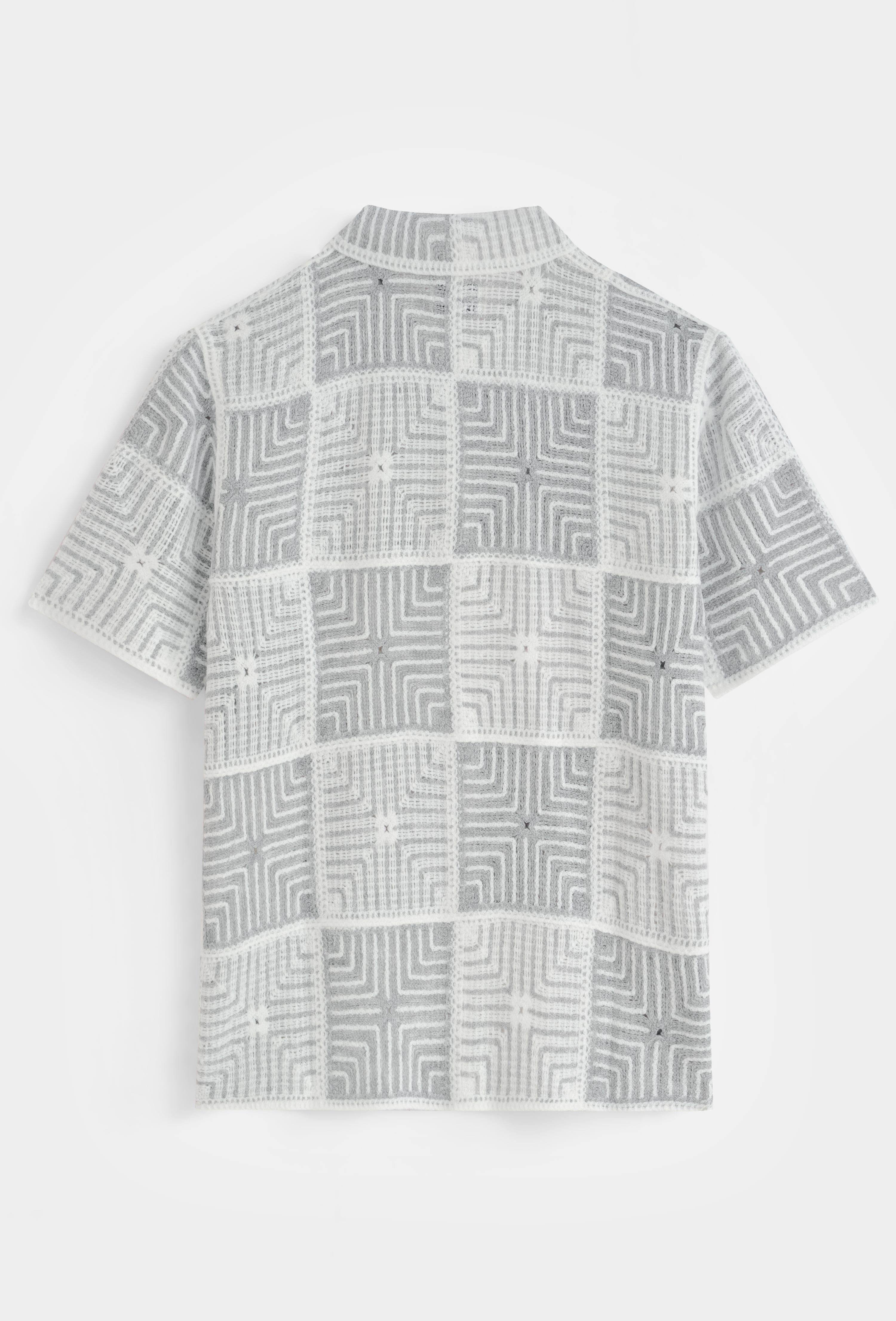 Chemise col cubain motif