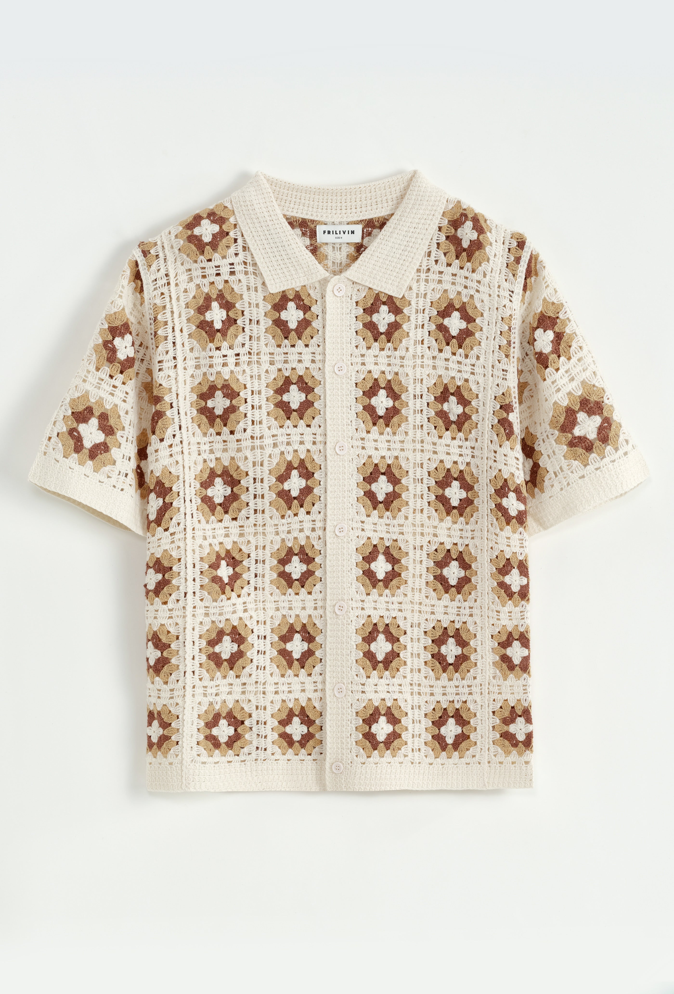 Chemise polo tricot floral