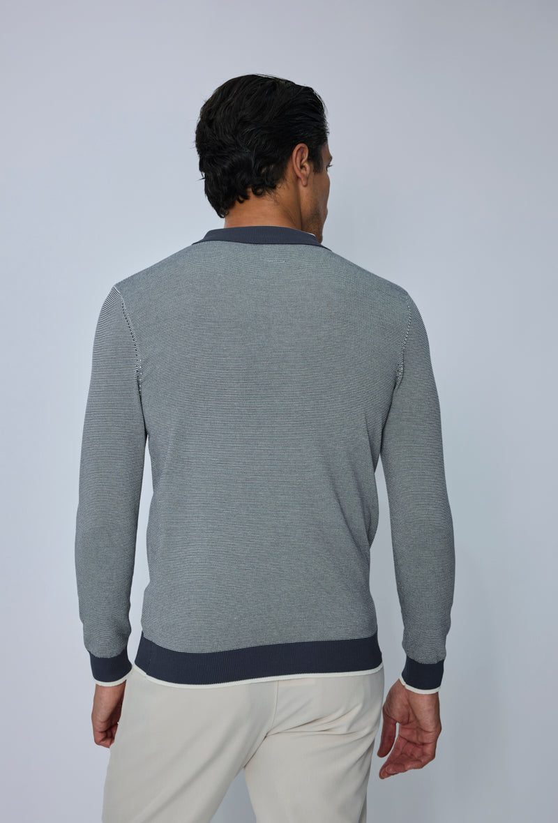 Polo tricoté col contrasté