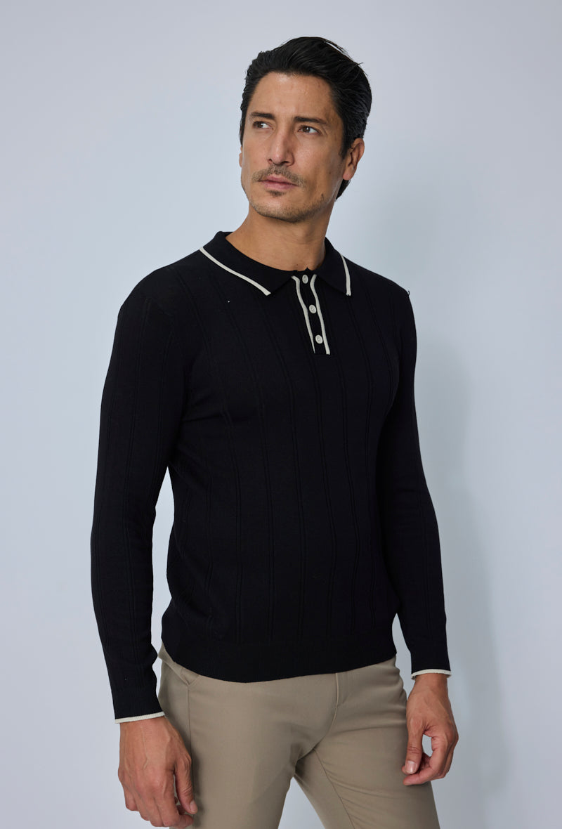 Polo tricoté col classique