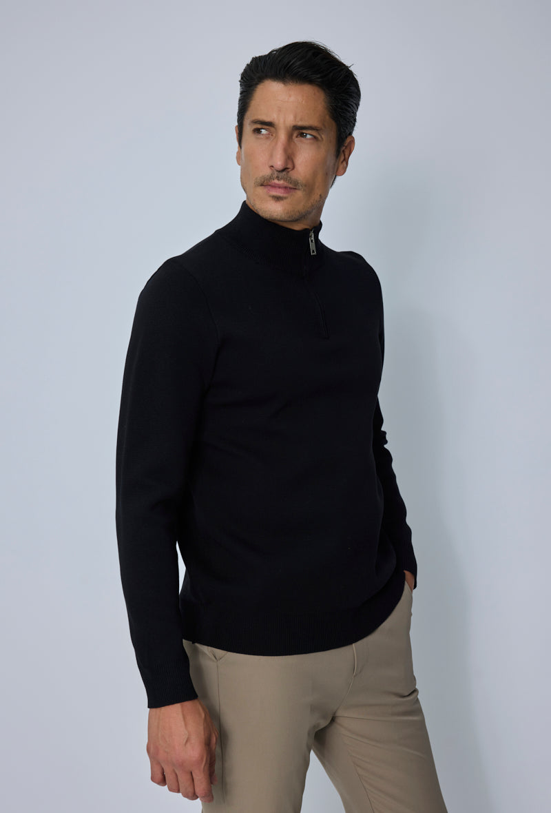 Pull col montant zippé
