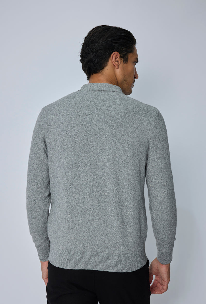 Pull polo zippé tricot
