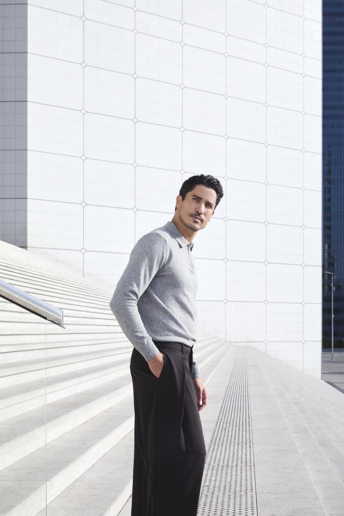 Pull polo zippé tricot
