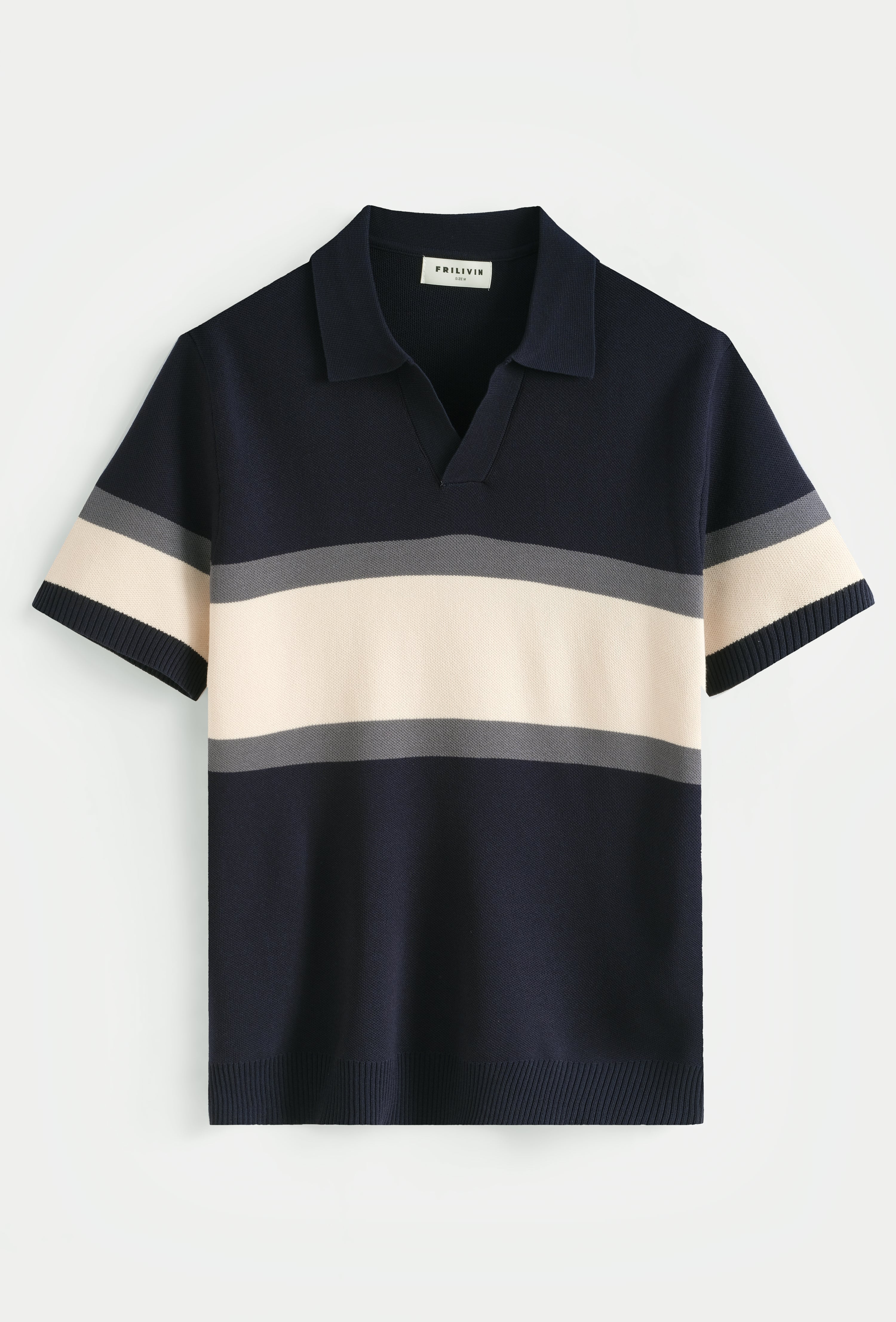 Polo tricoté rayures rétro