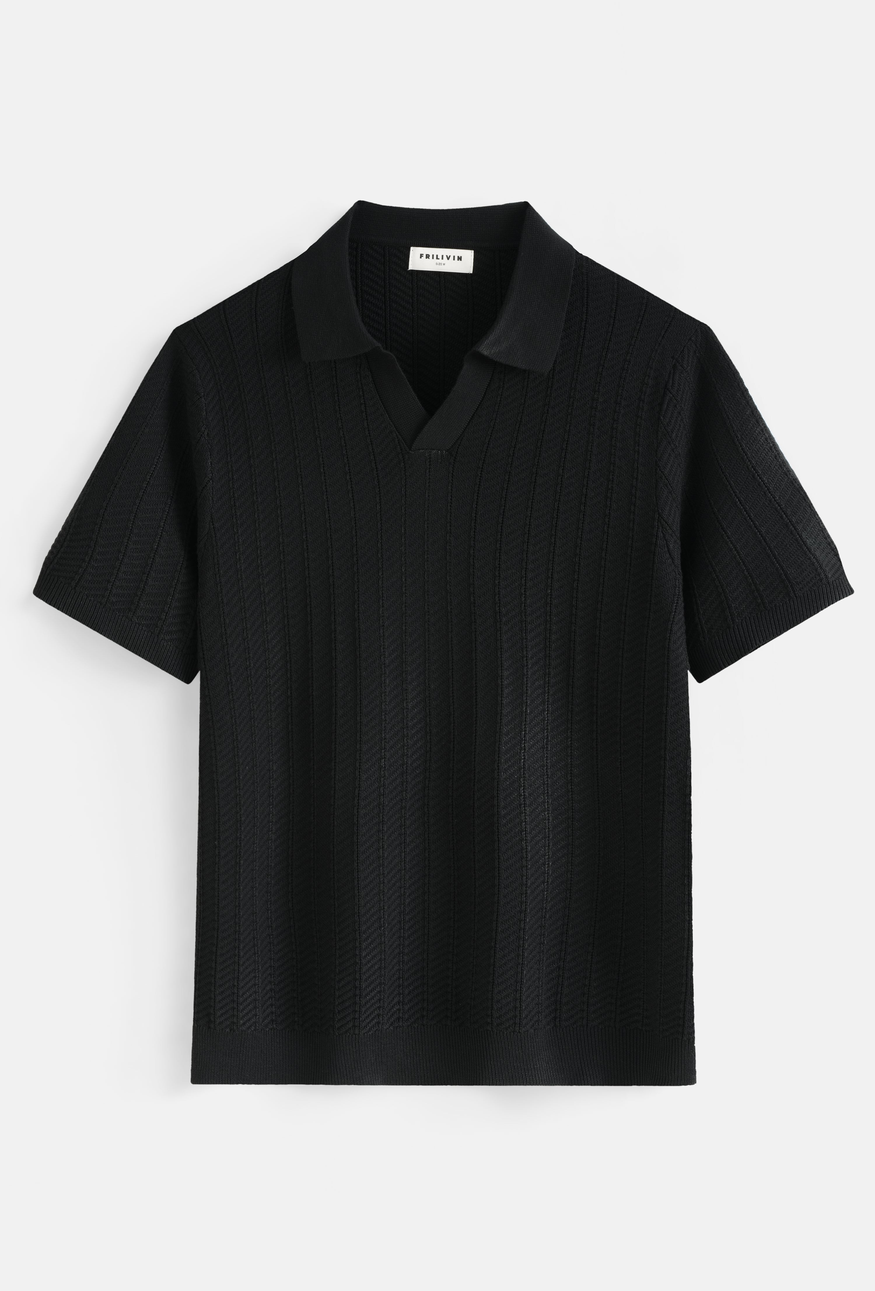 Polo tricot col v ouvert