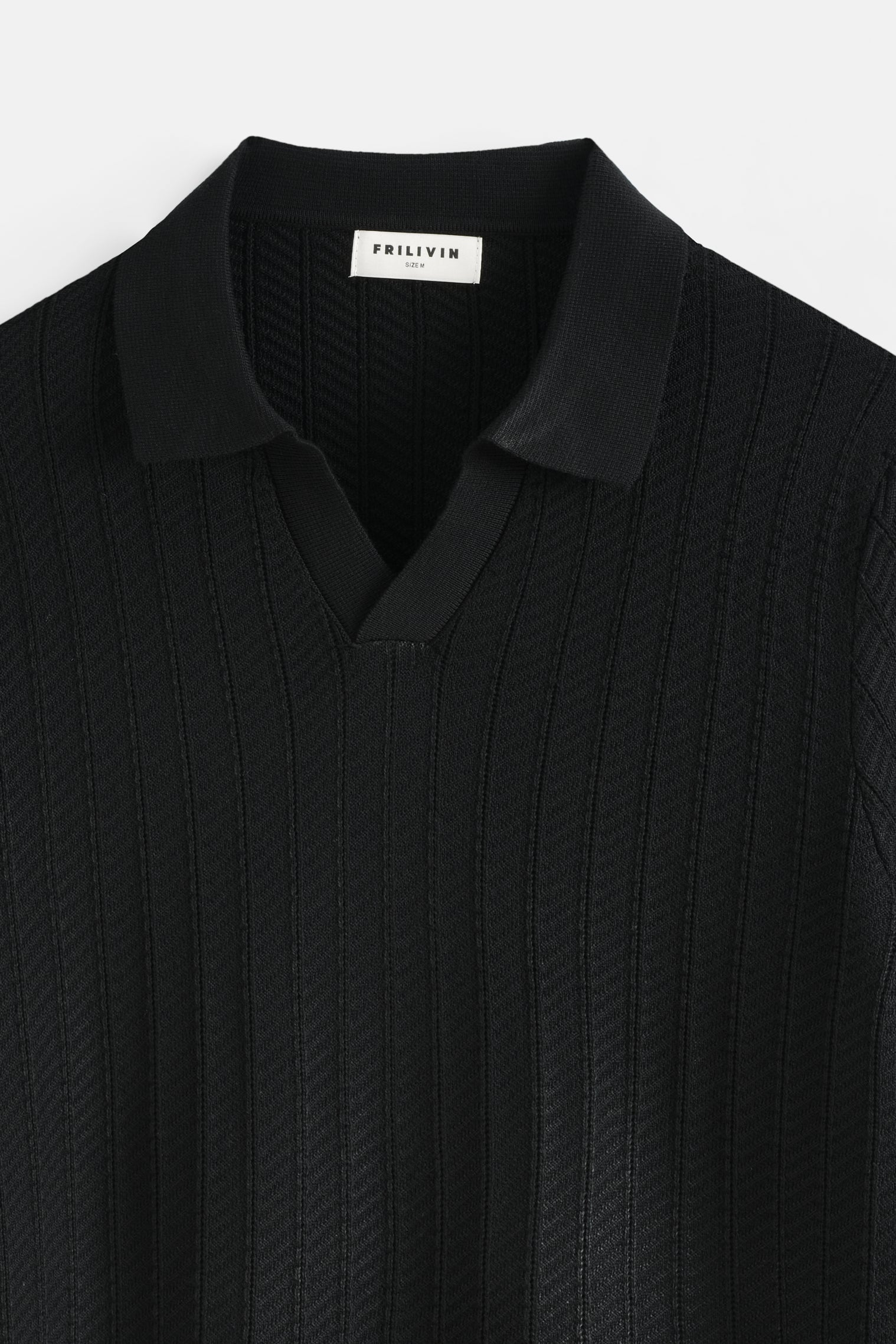 Polo tricot col v ouvert
