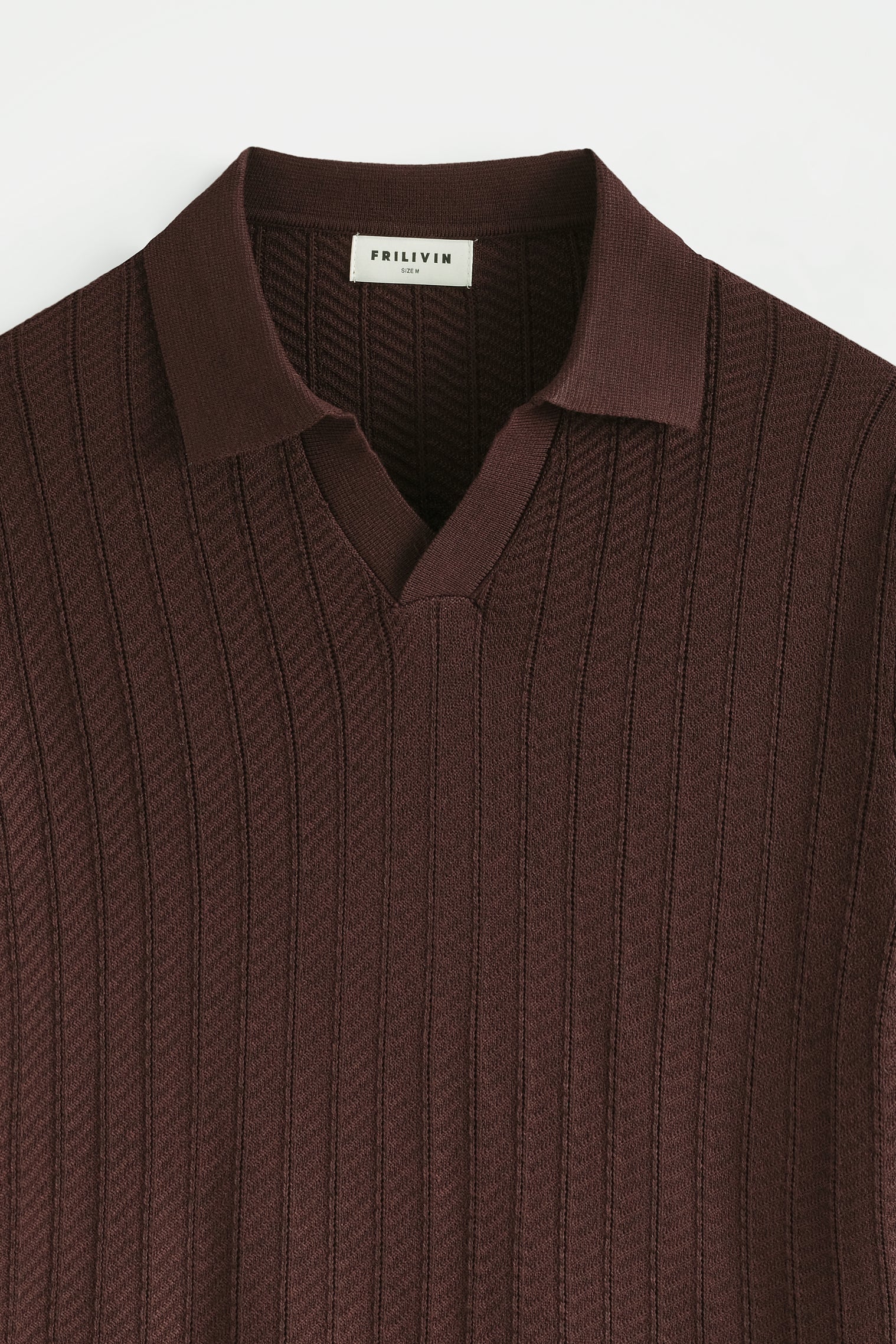 Polo tricot col v ouvert