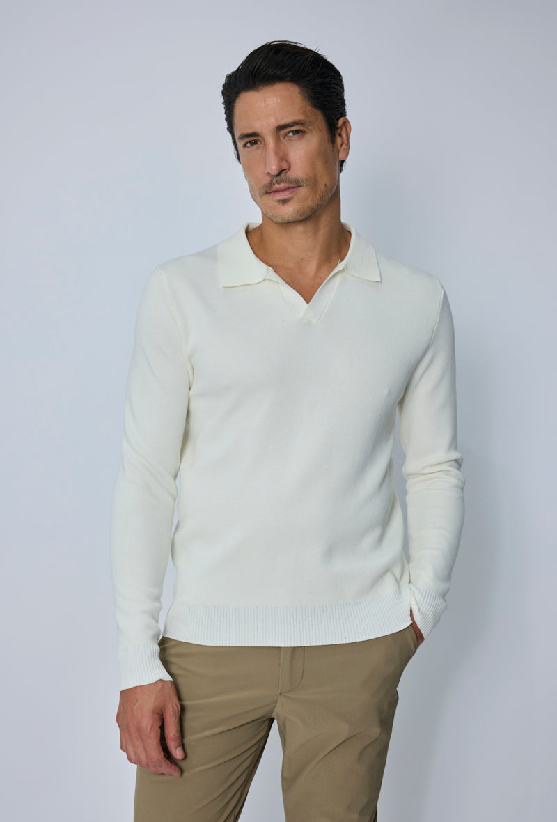 Pull polo col ouvert