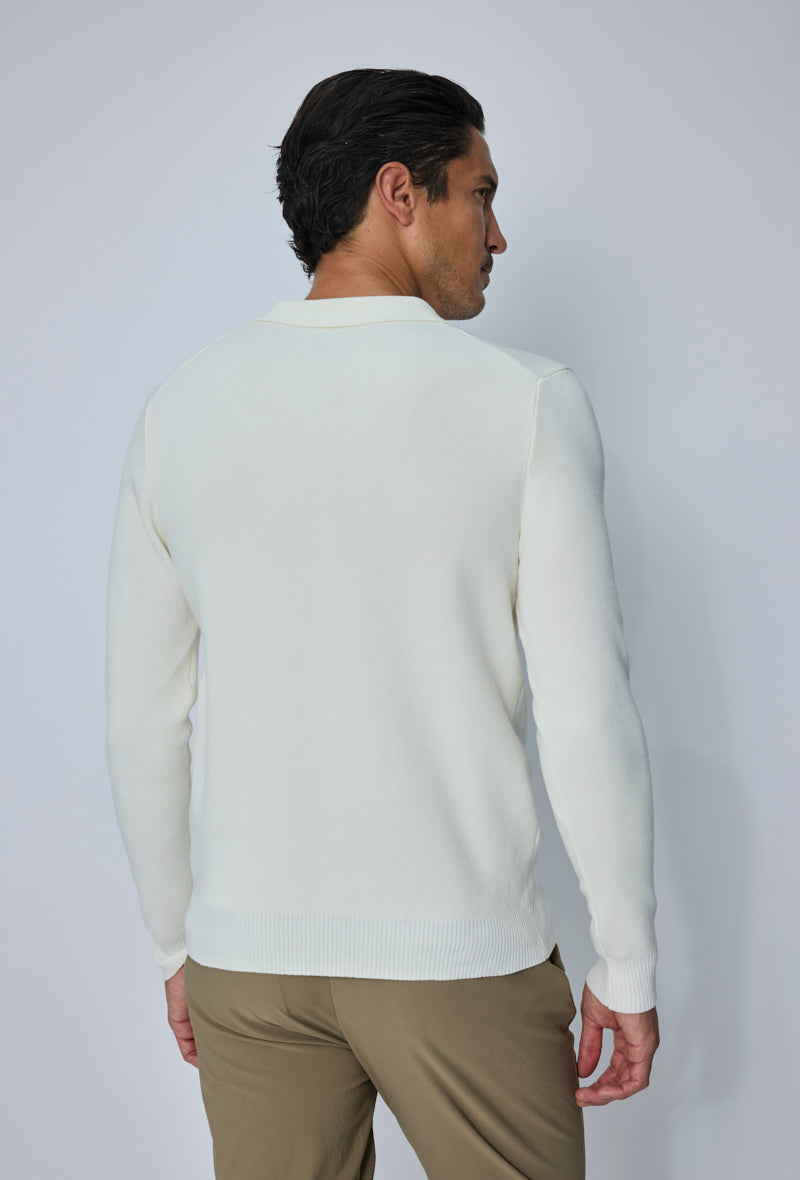Pull polo col ouvert