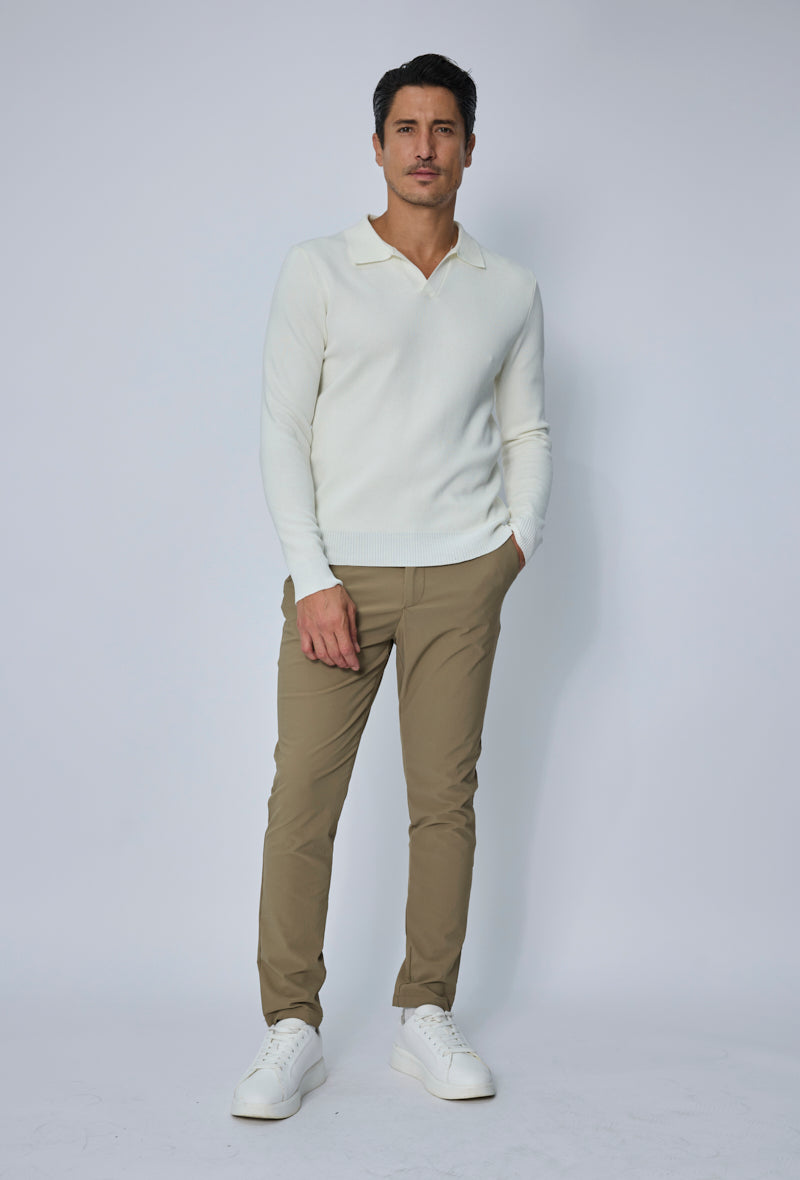 Pull polo col ouvert
