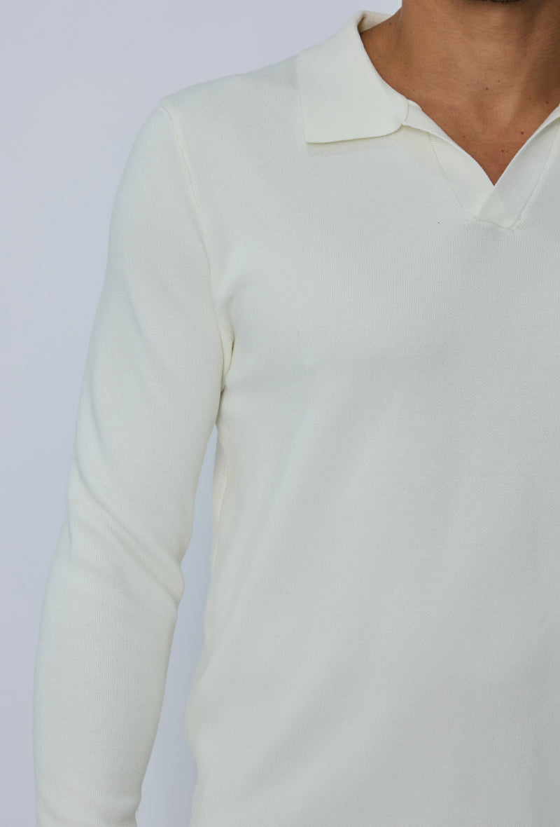 Pull polo col ouvert