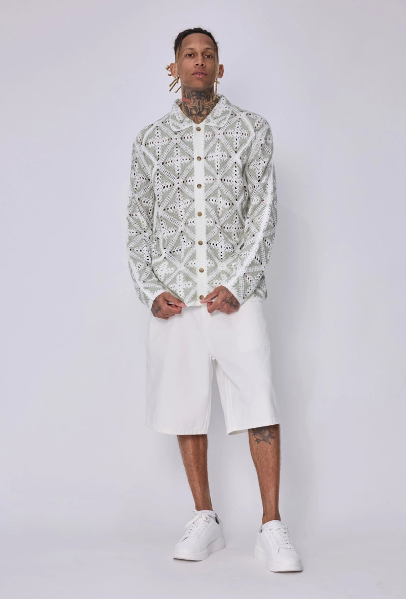 Chemise à crochet à motif
