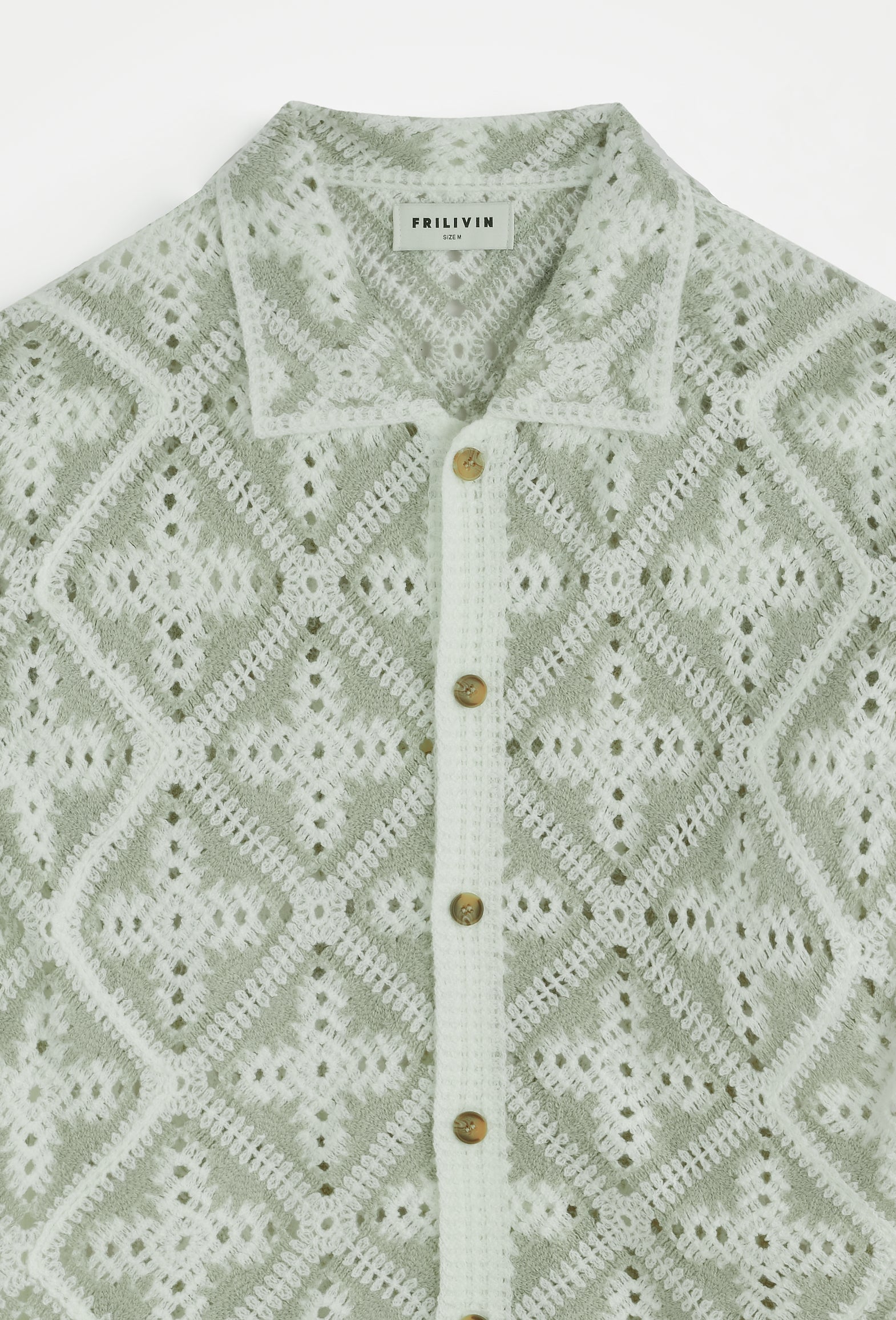 Chemise crochet col cubain