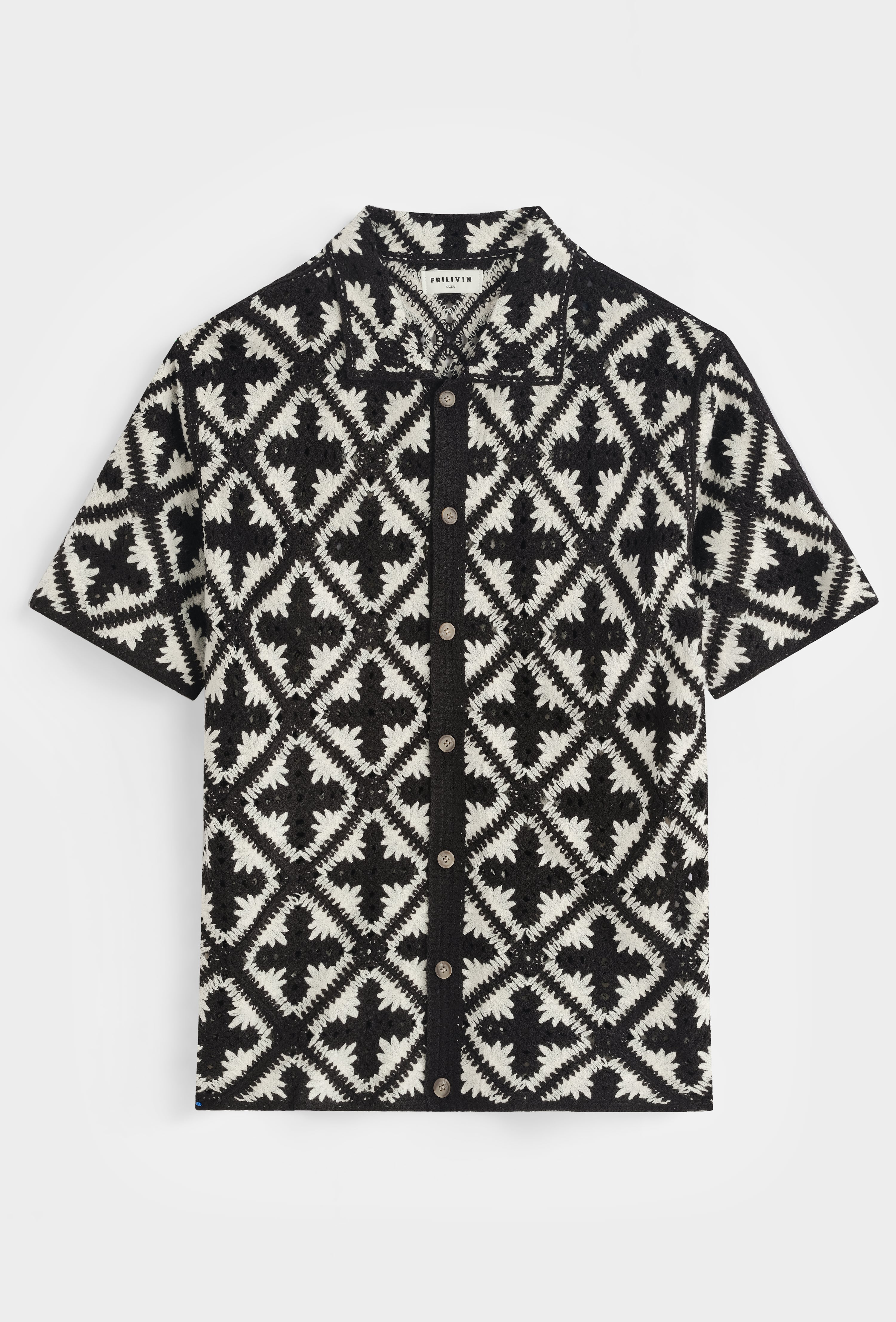 Chemise crochet col cubain