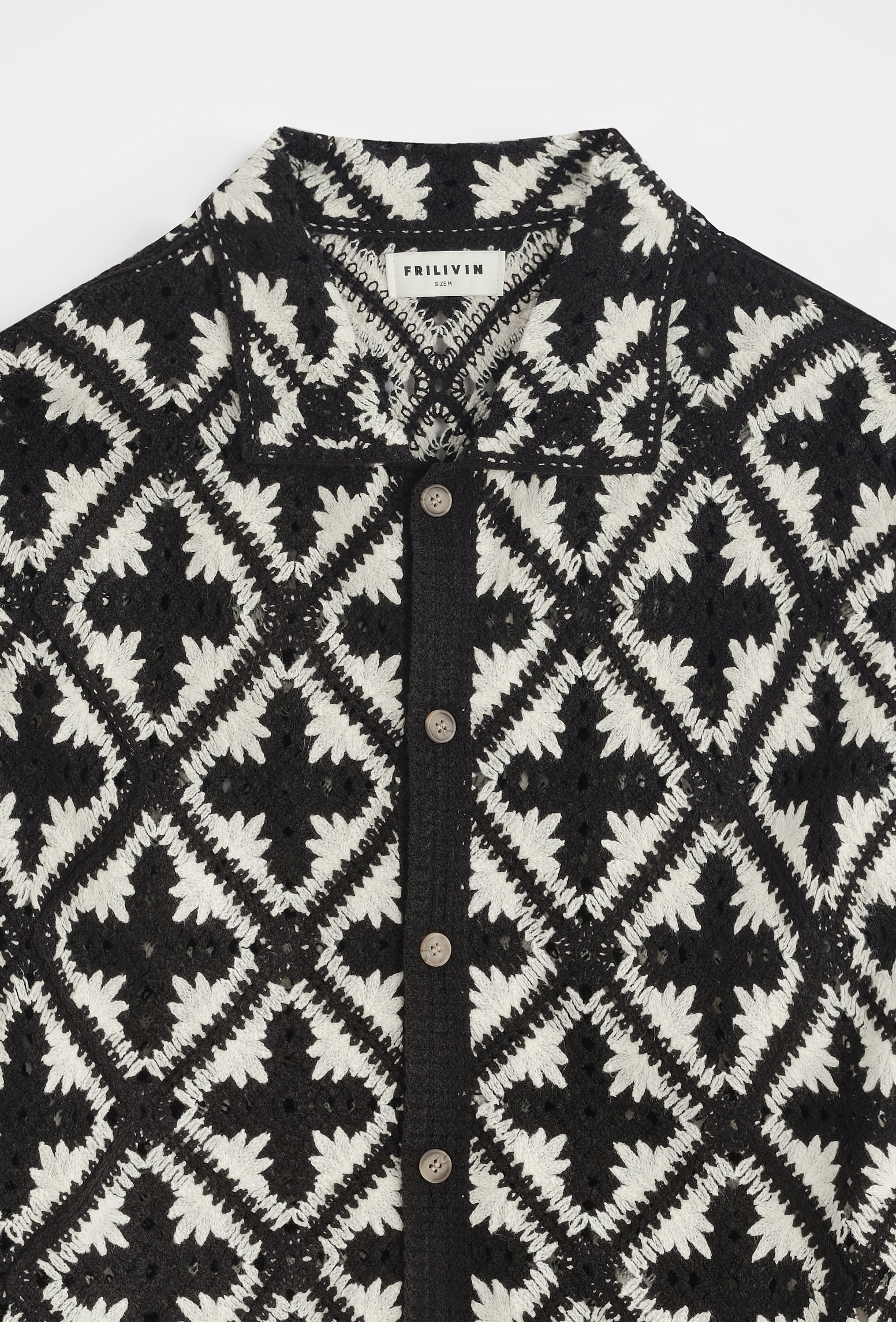 Chemise crochet col cubain