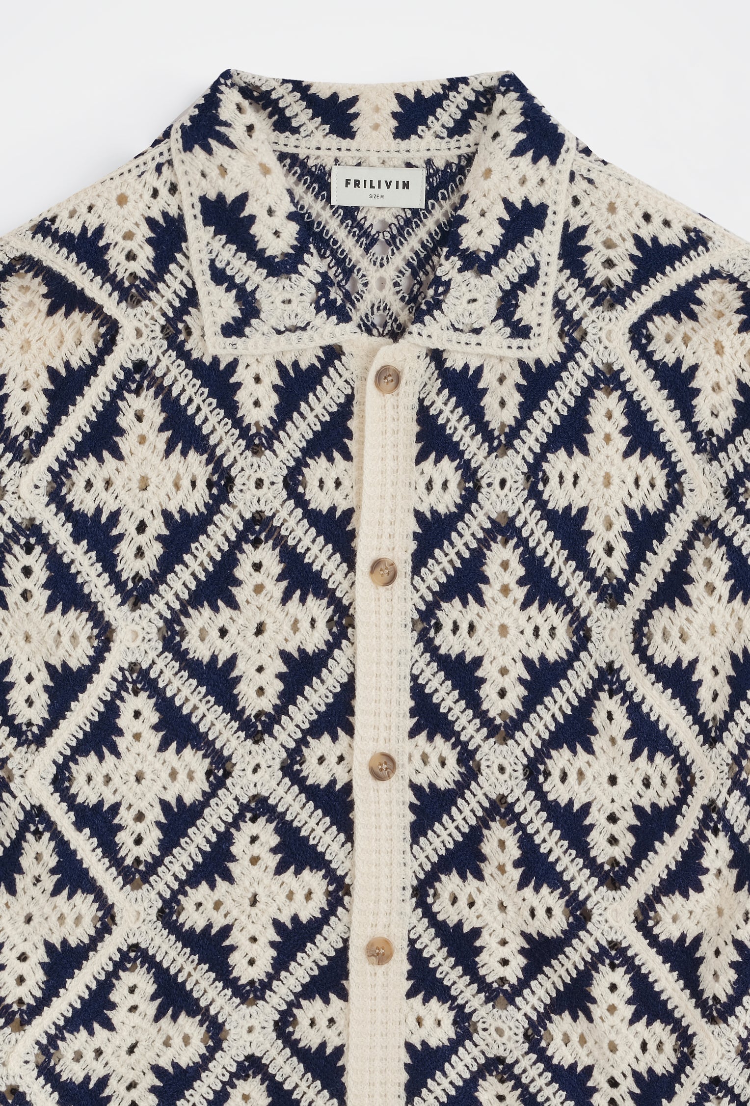Chemise crochet col cubain