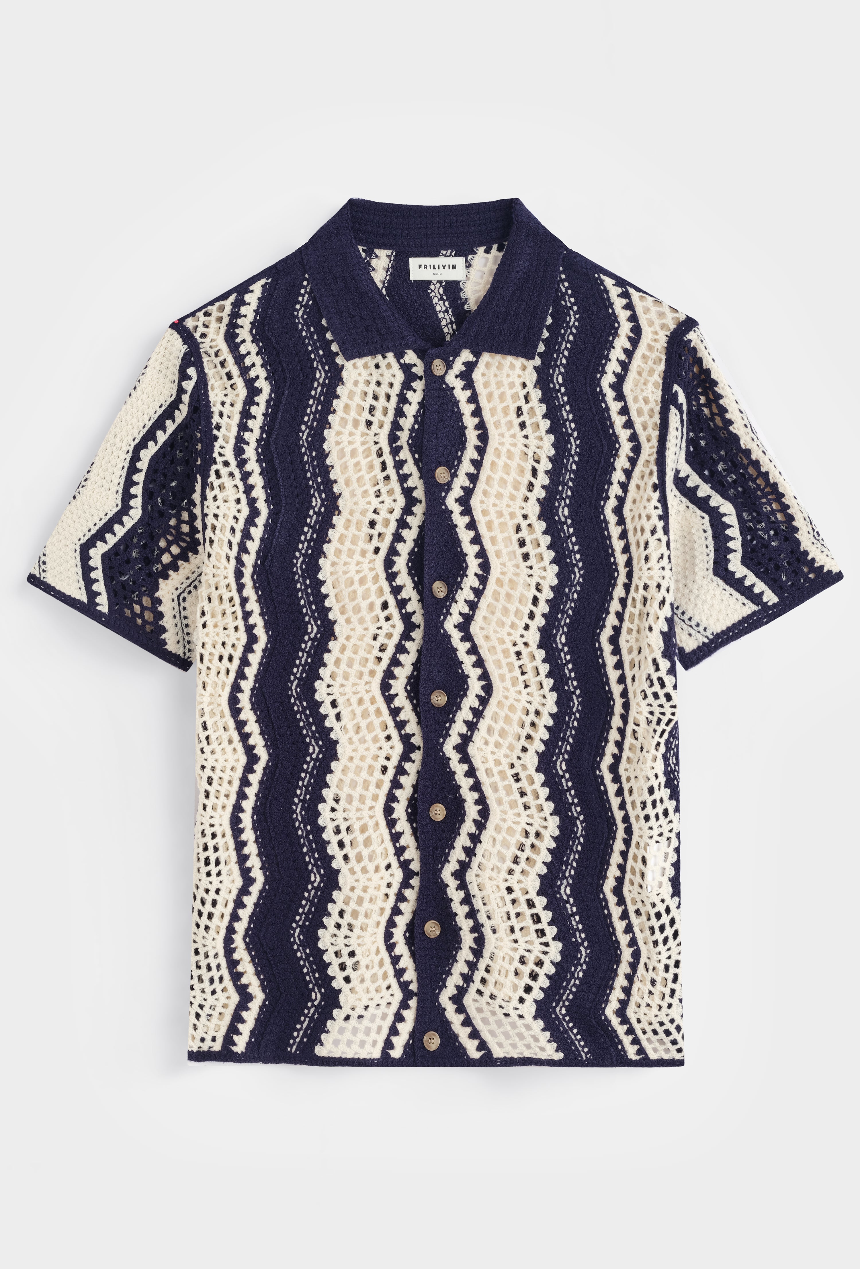Chemise polo tricot ondes