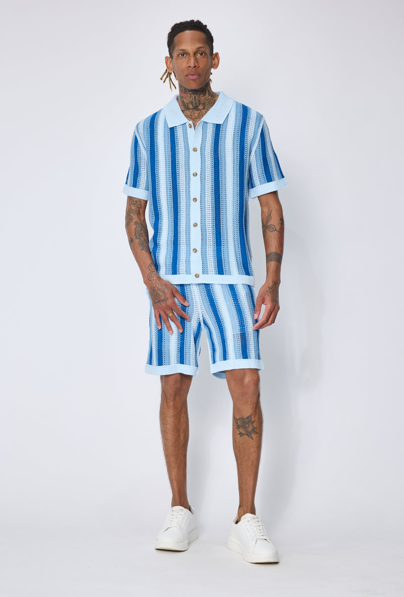 Ensemble chemise short rayé