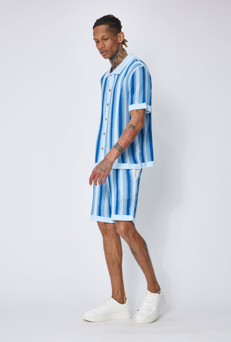 Ensemble chemise short rayé