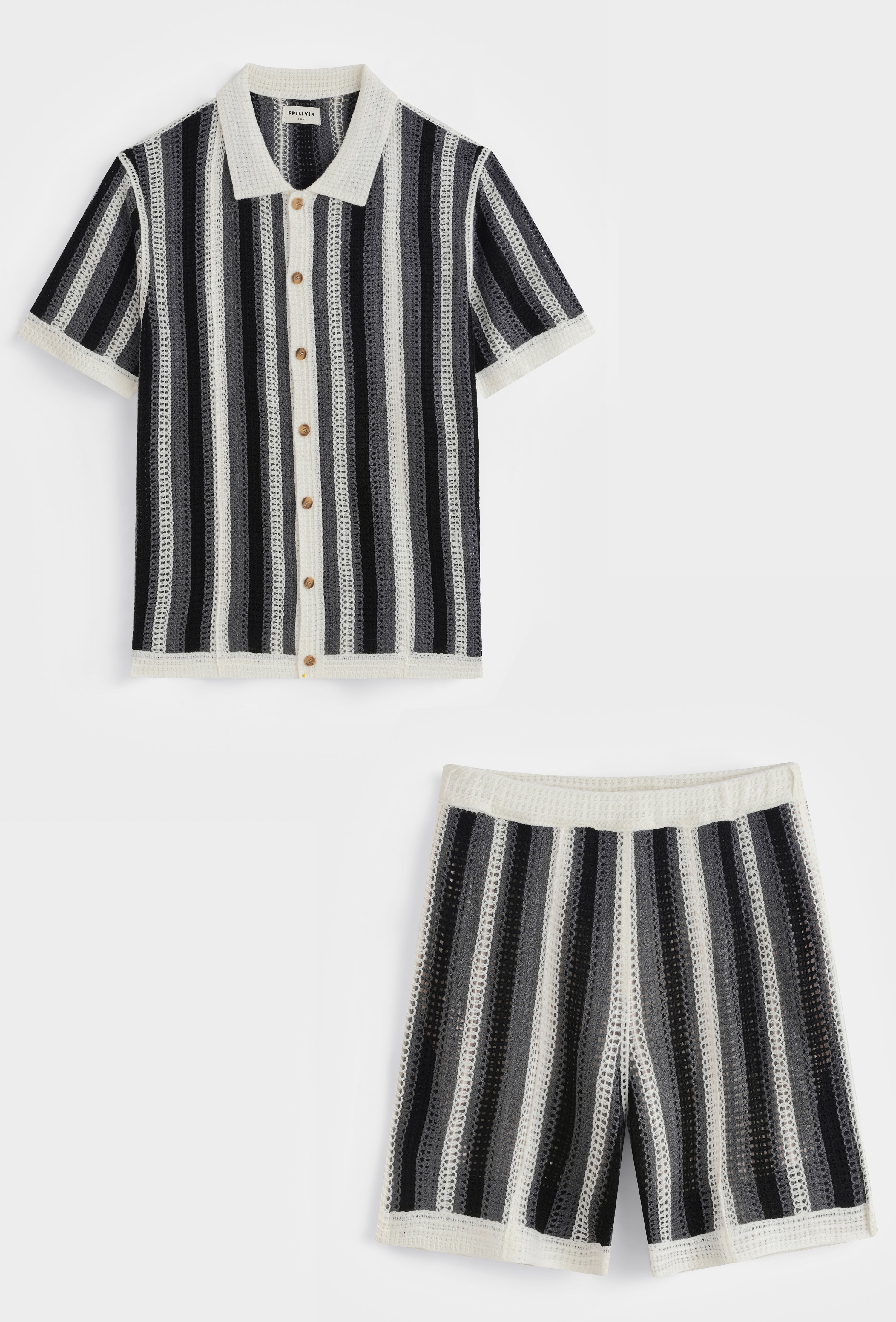 Ensemble polo short rayé