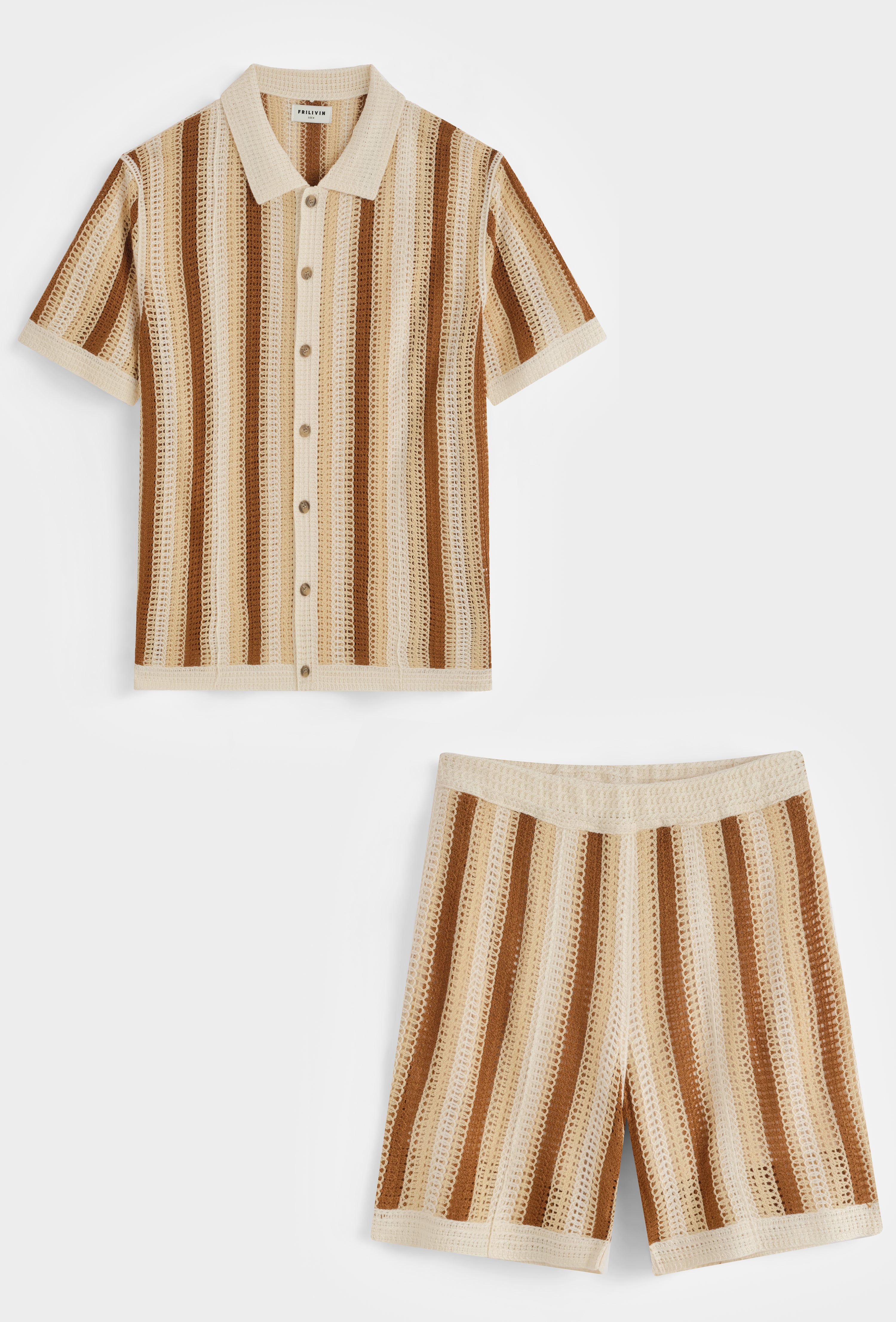 Ensemble polo short rayé