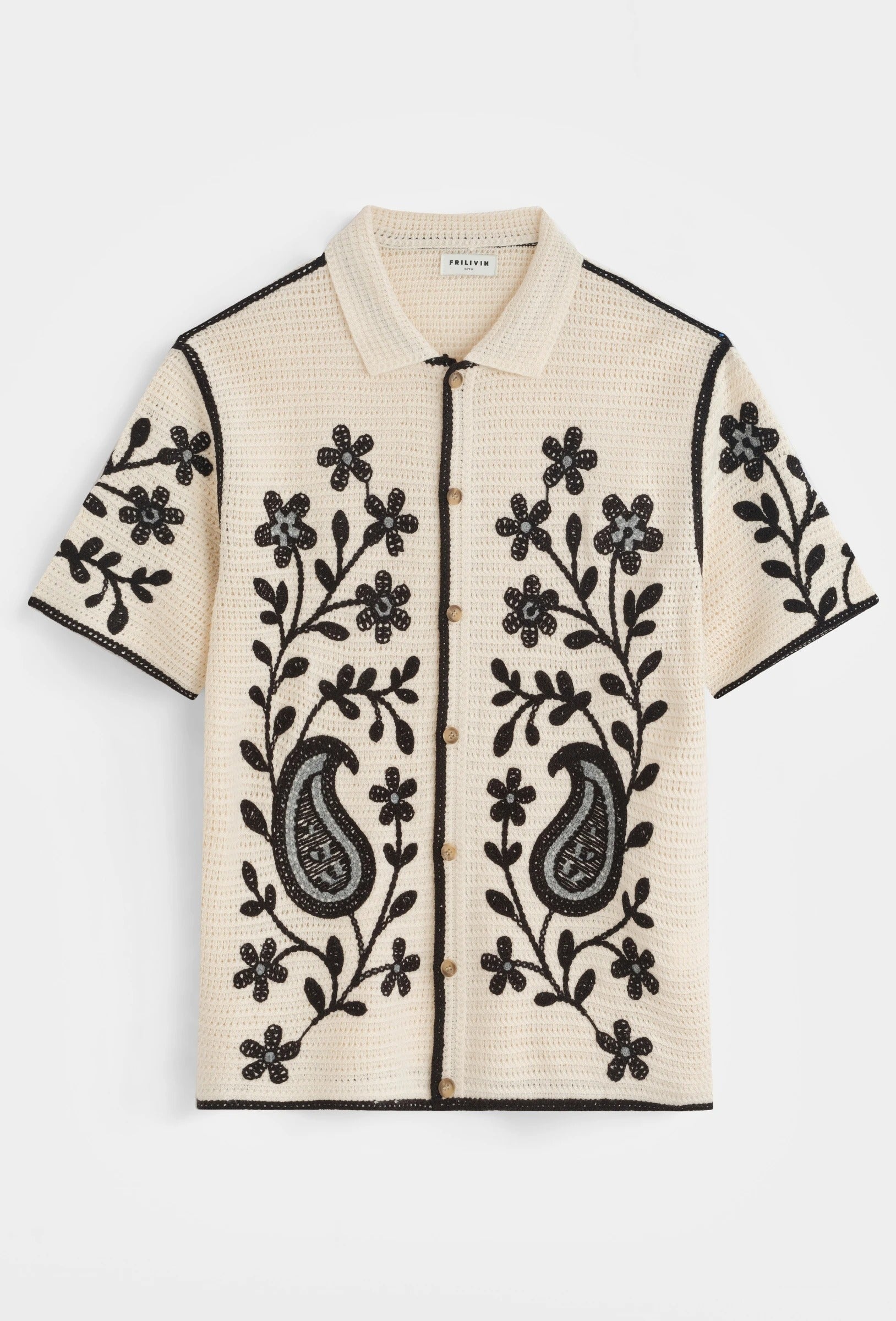 Chemise brodée style resort