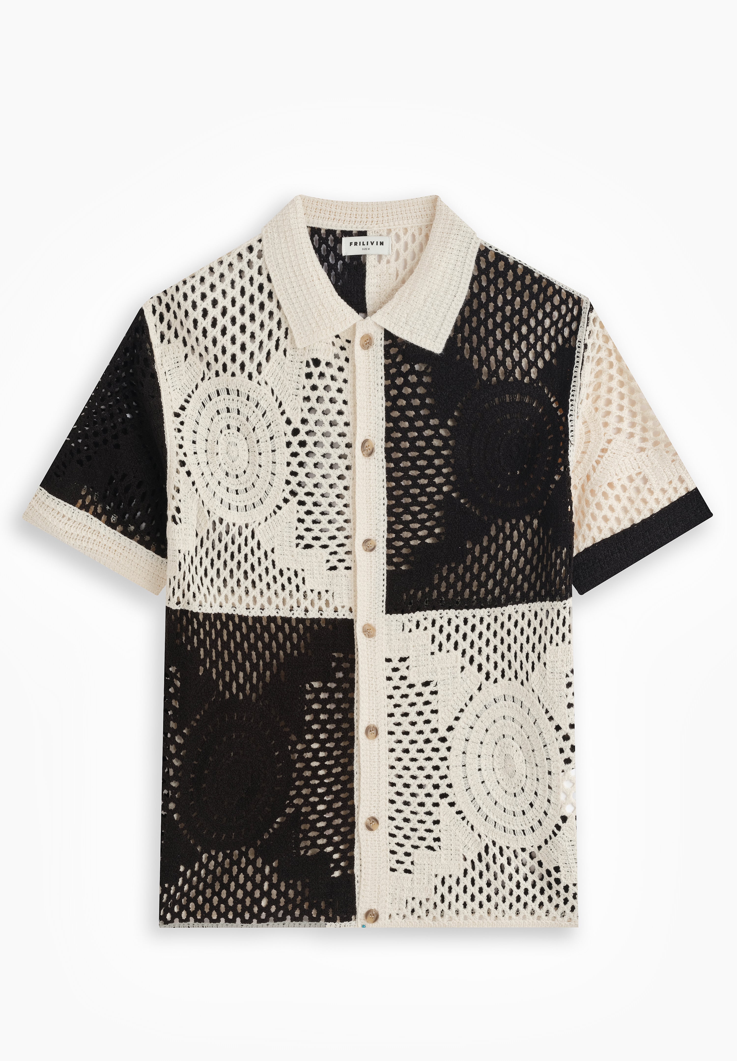 Chemise tricot ajourée casual