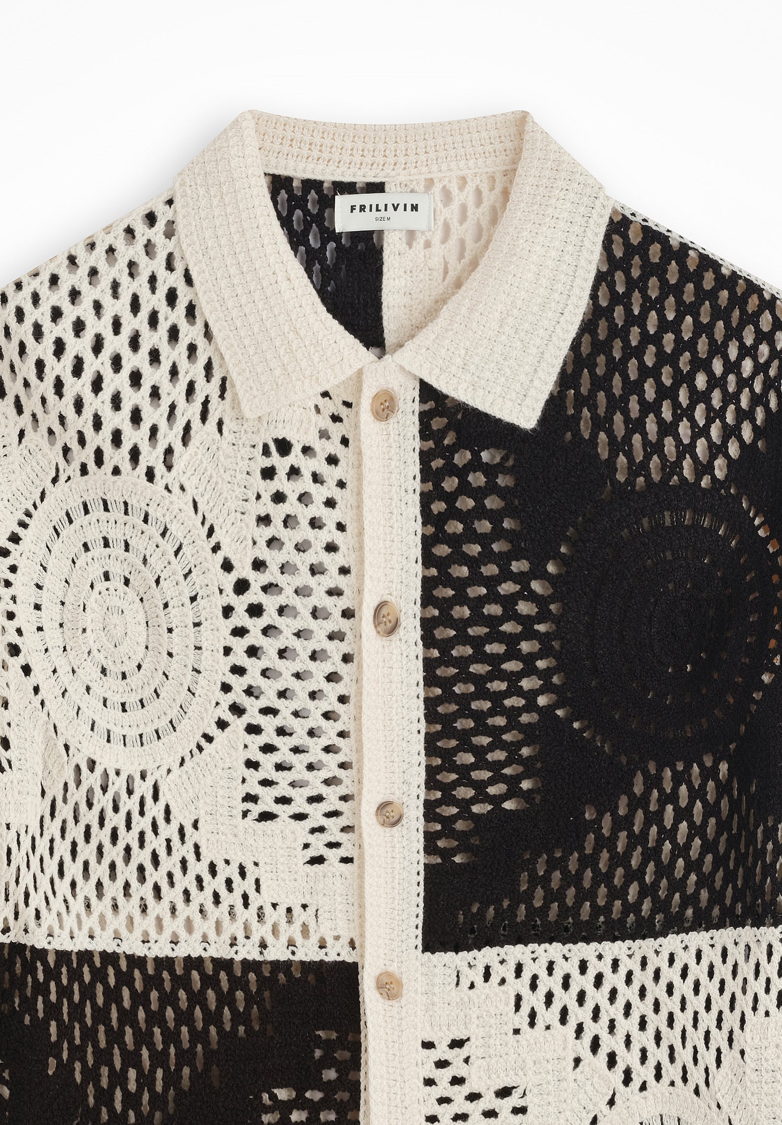 Chemise tricot ajourée casual