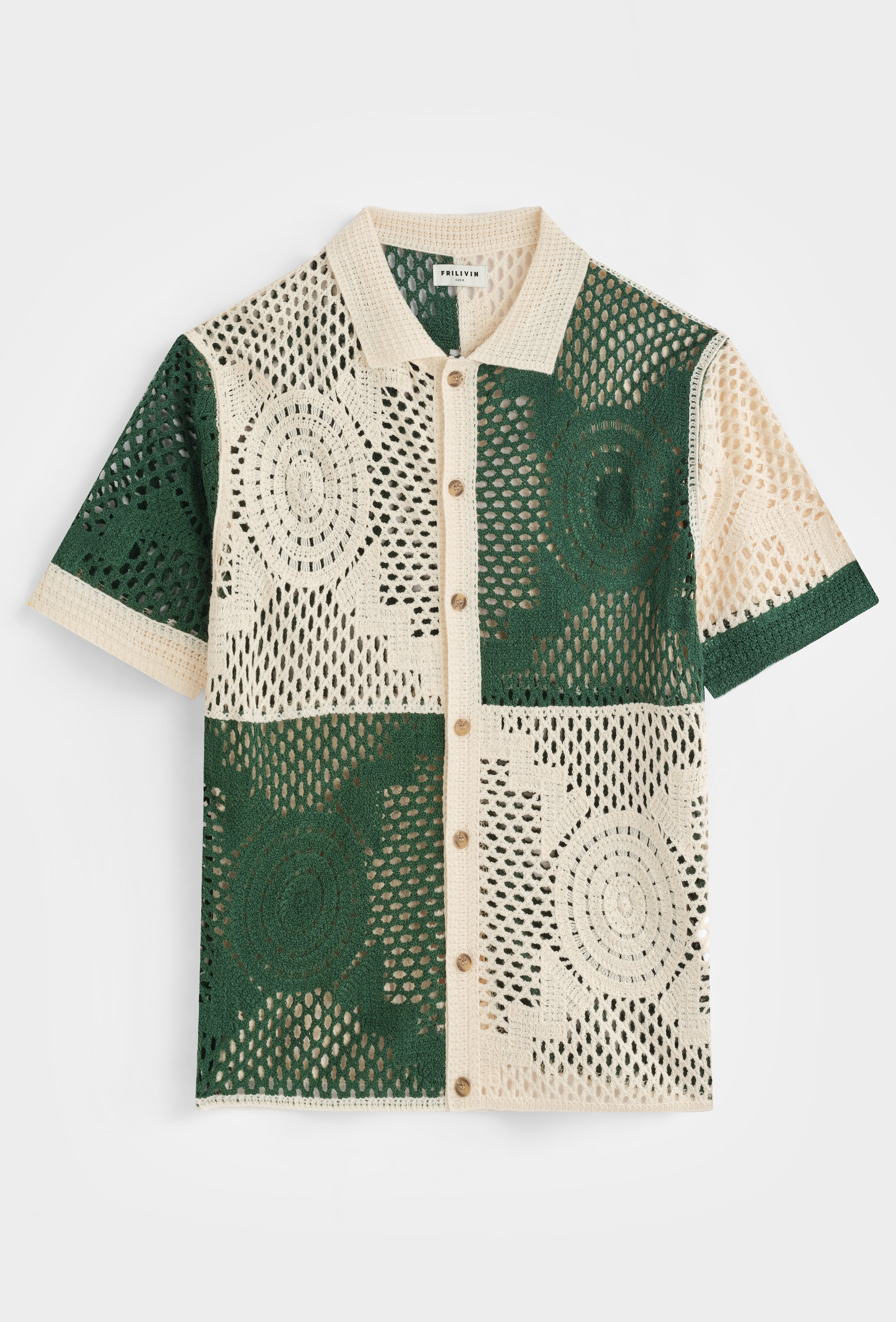 Chemise tricot ajourée casual