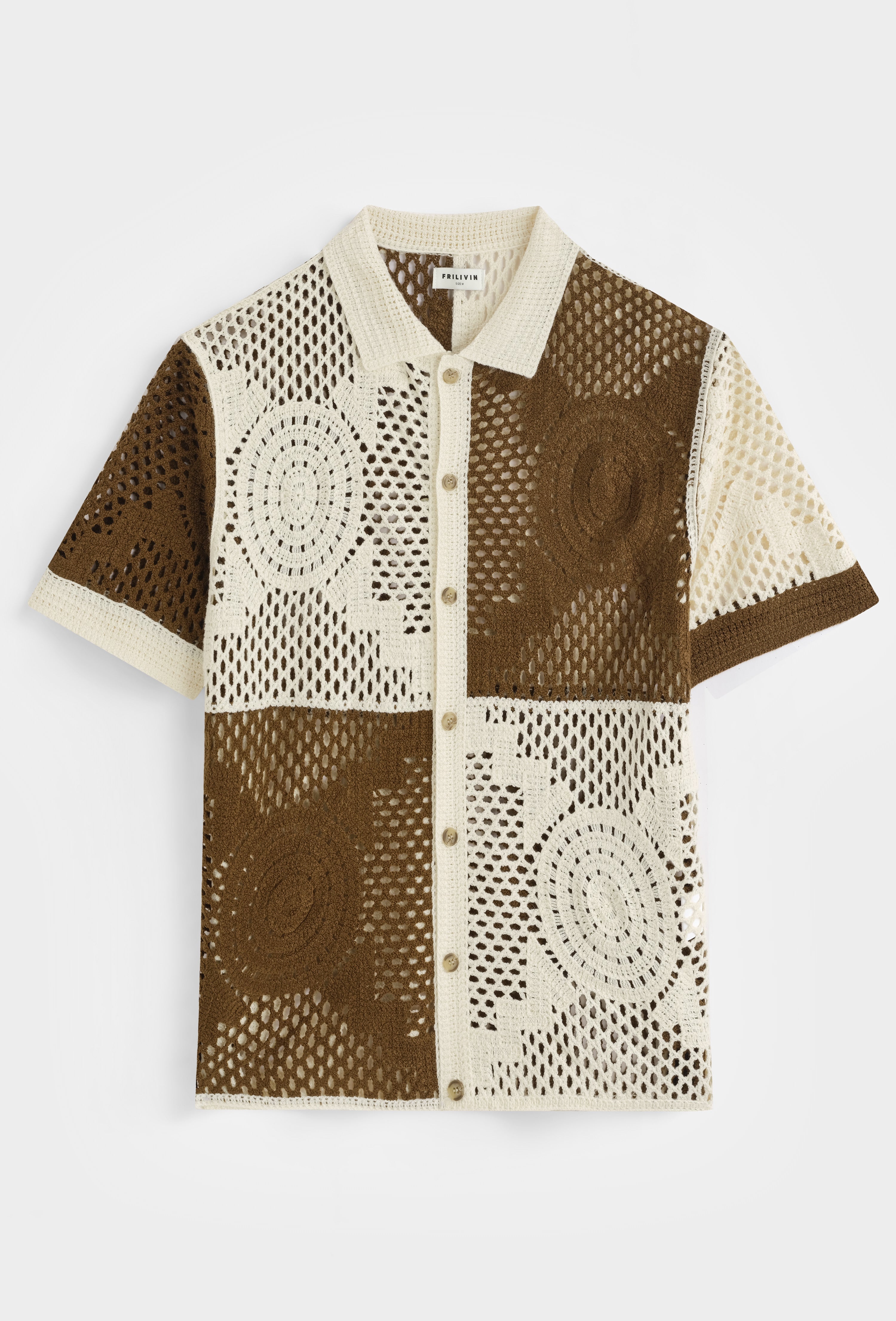 Chemise tricot ajourée casual