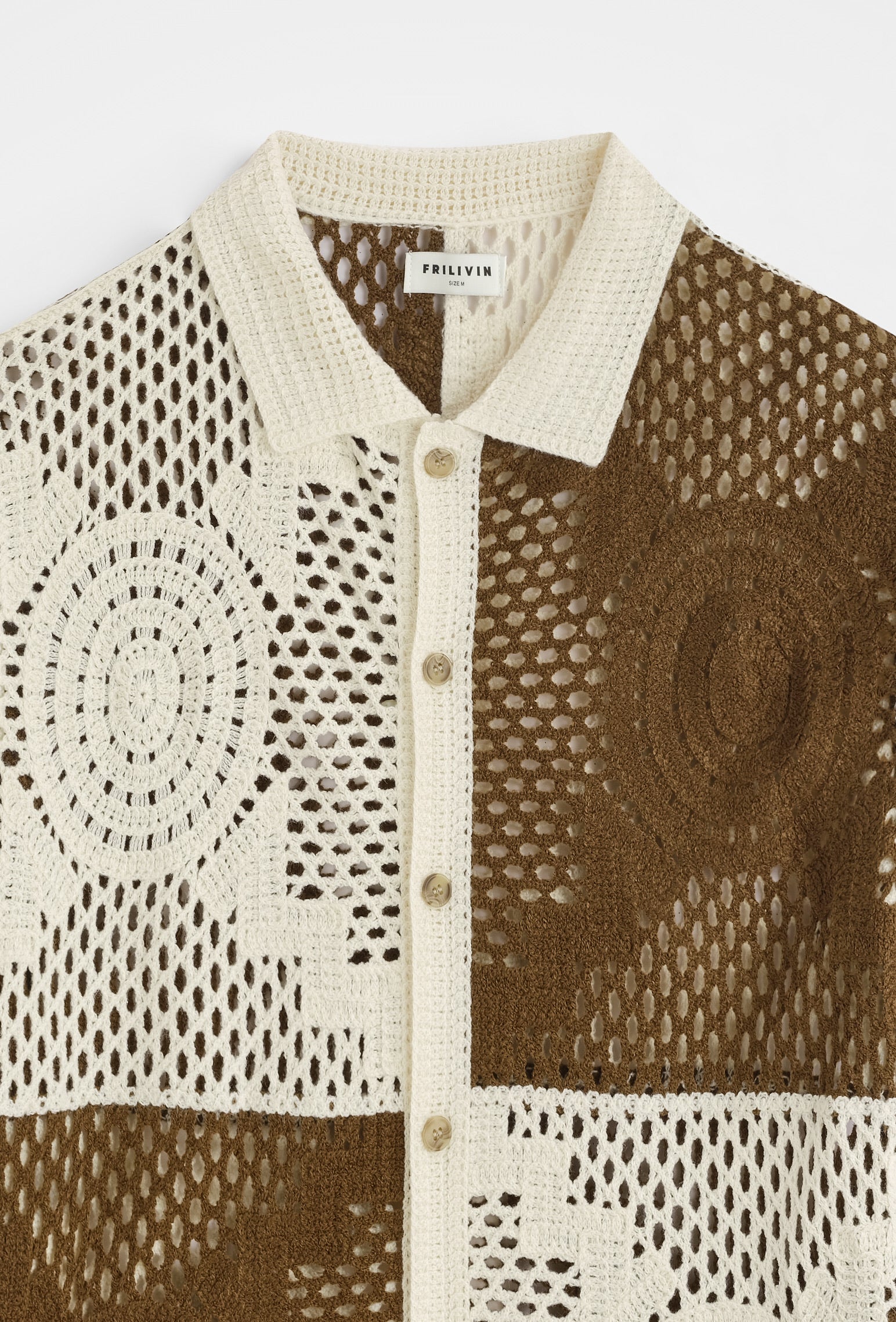 Chemise tricot ajourée casual