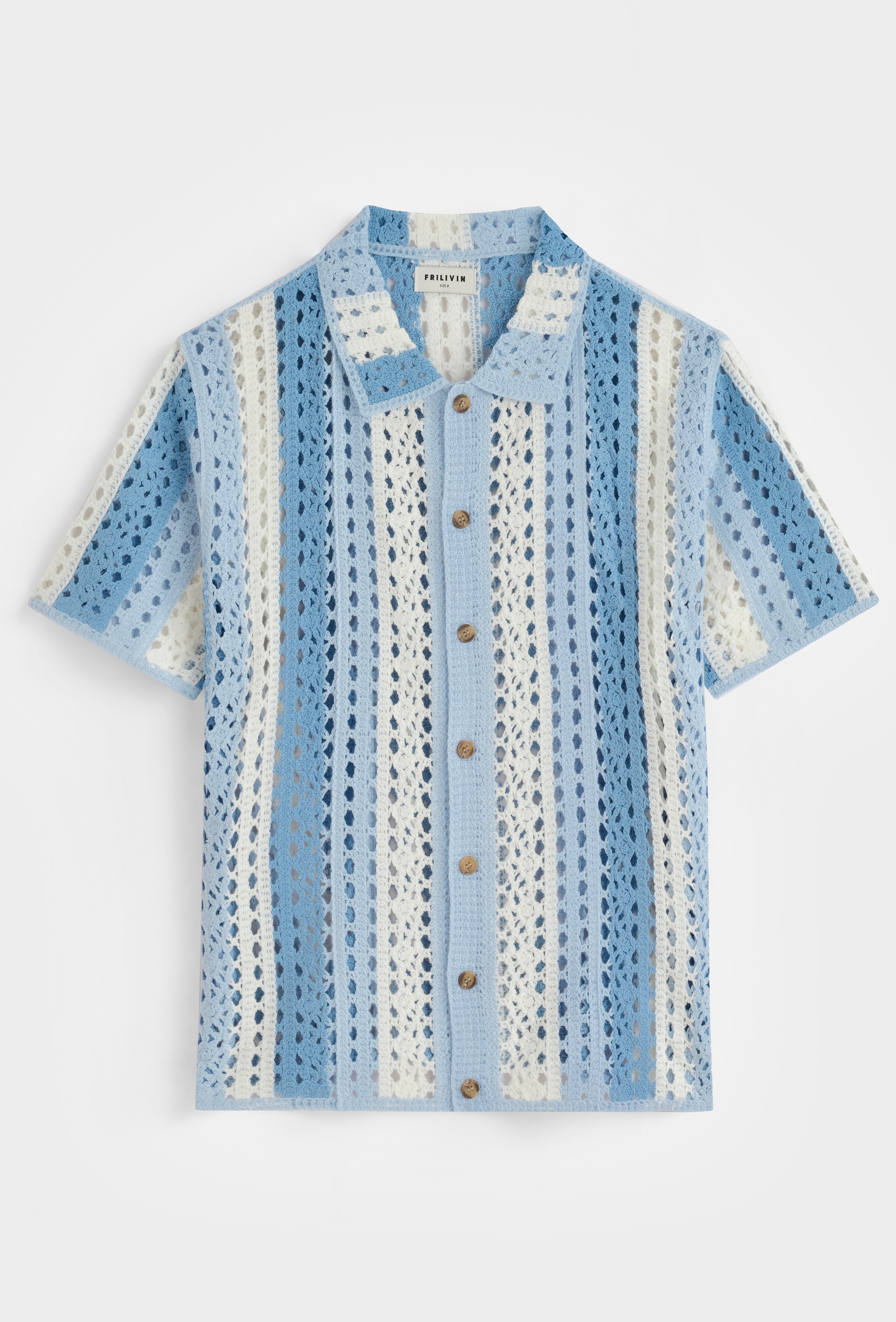 Chemise crochet col cubain