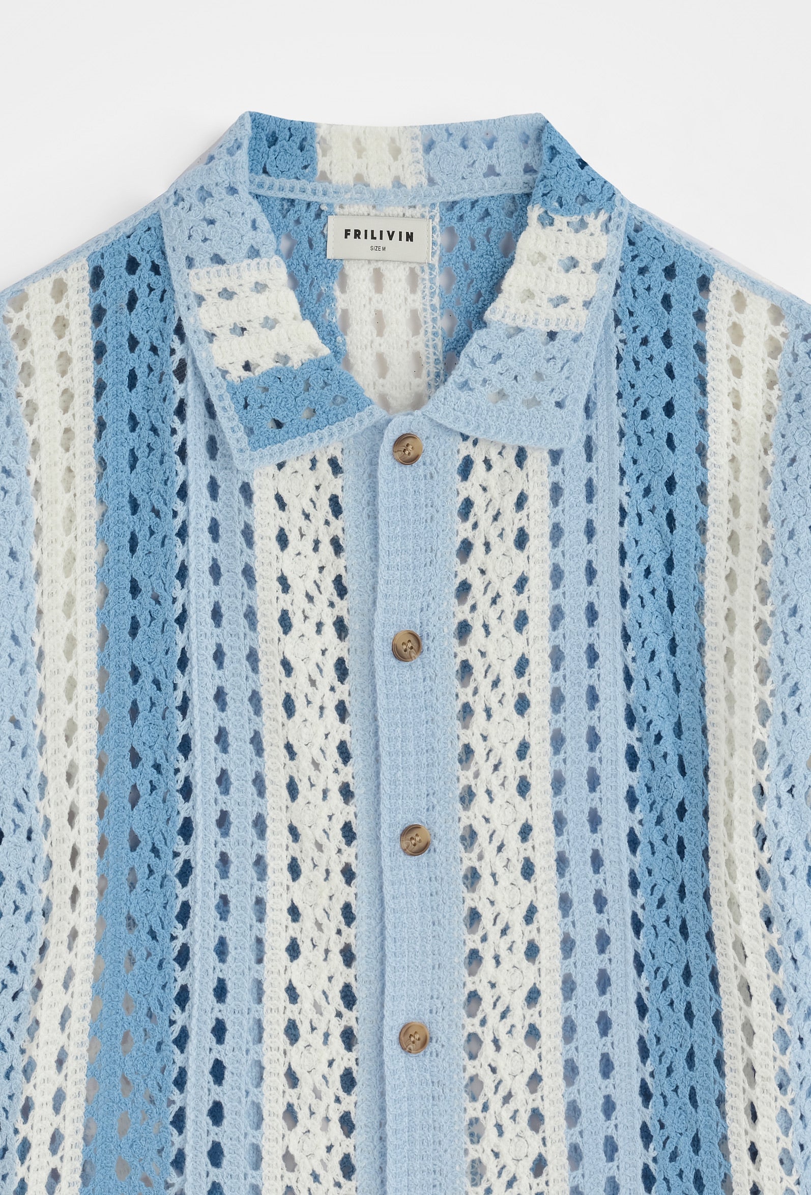 Chemise crochet col cubain