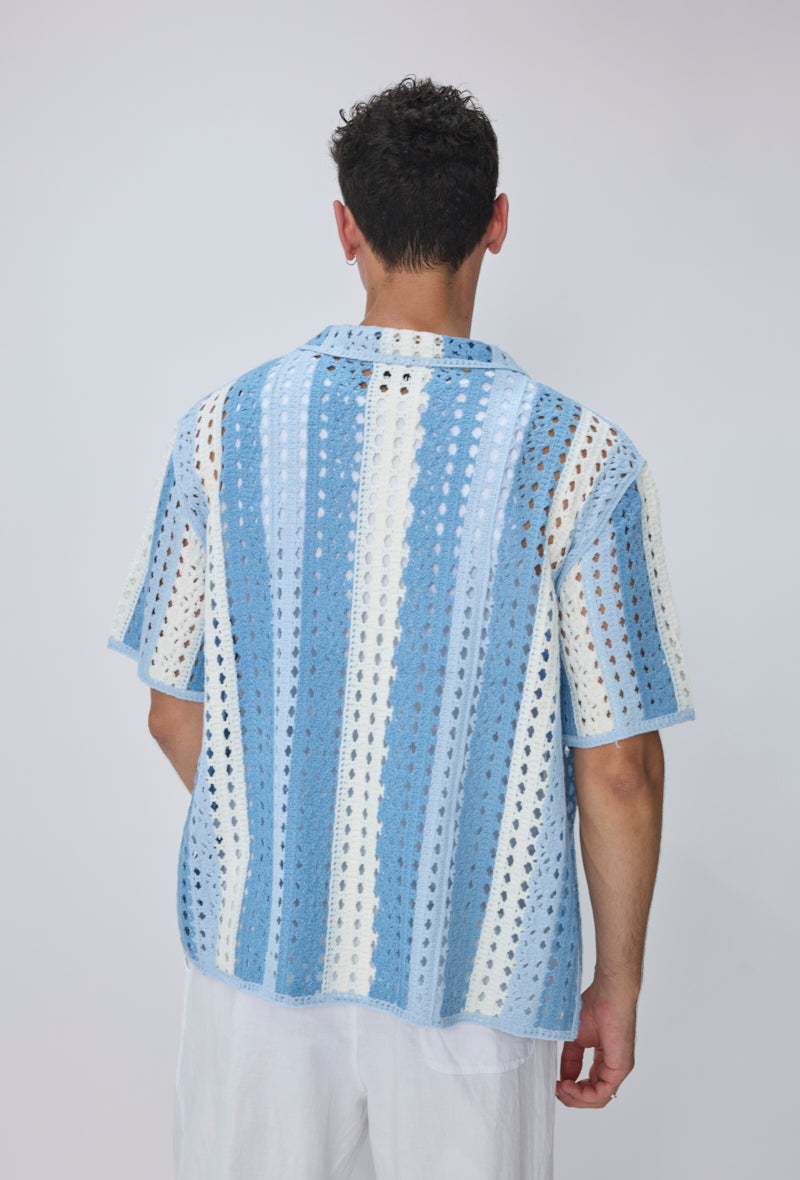 Chemise crochet col cubain