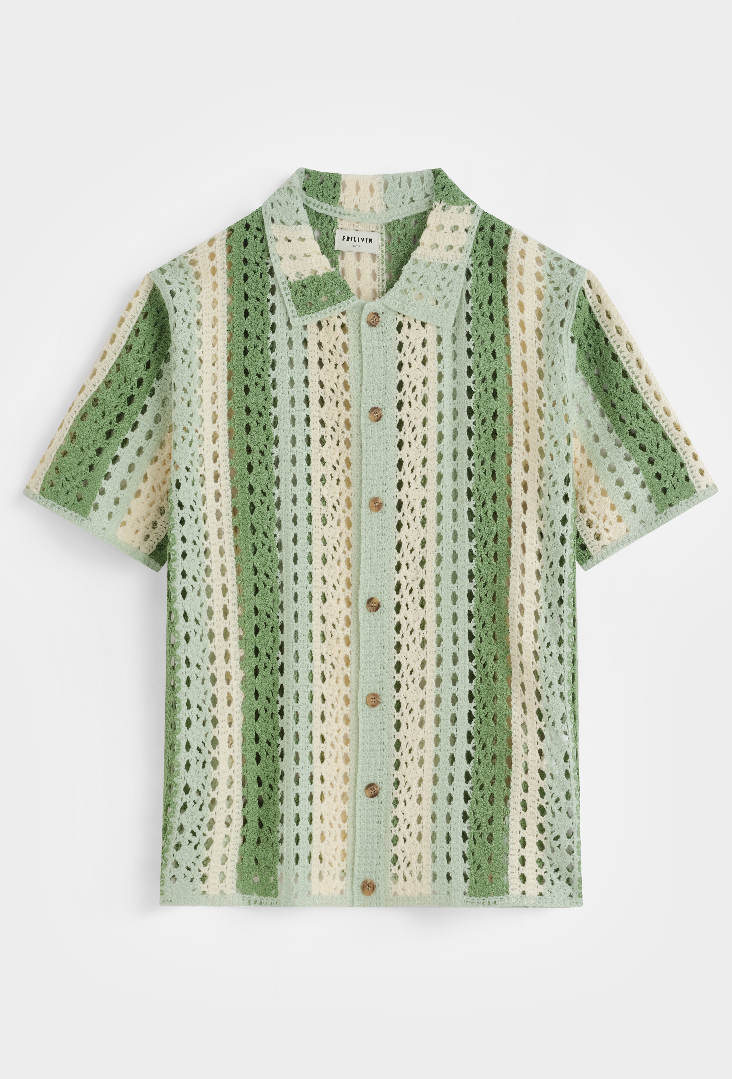 Chemise crochet col cubain