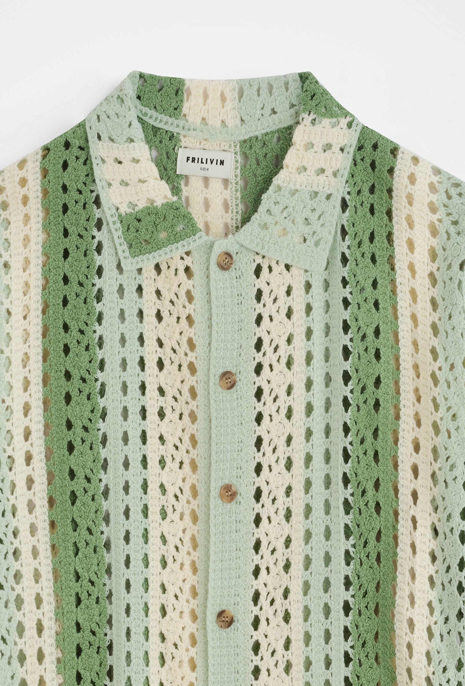 Chemise crochet col cubain