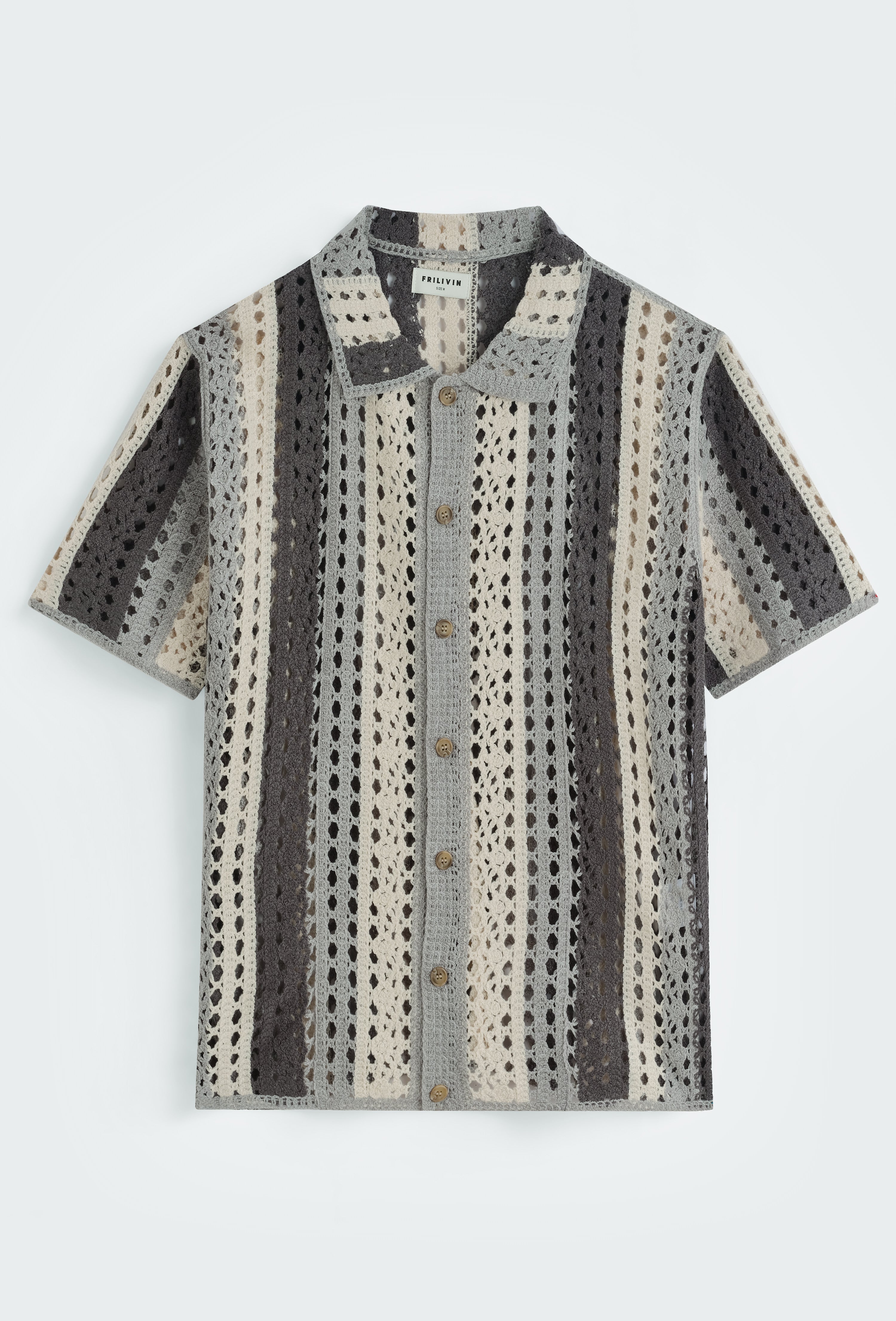 Chemise crochet col cubain