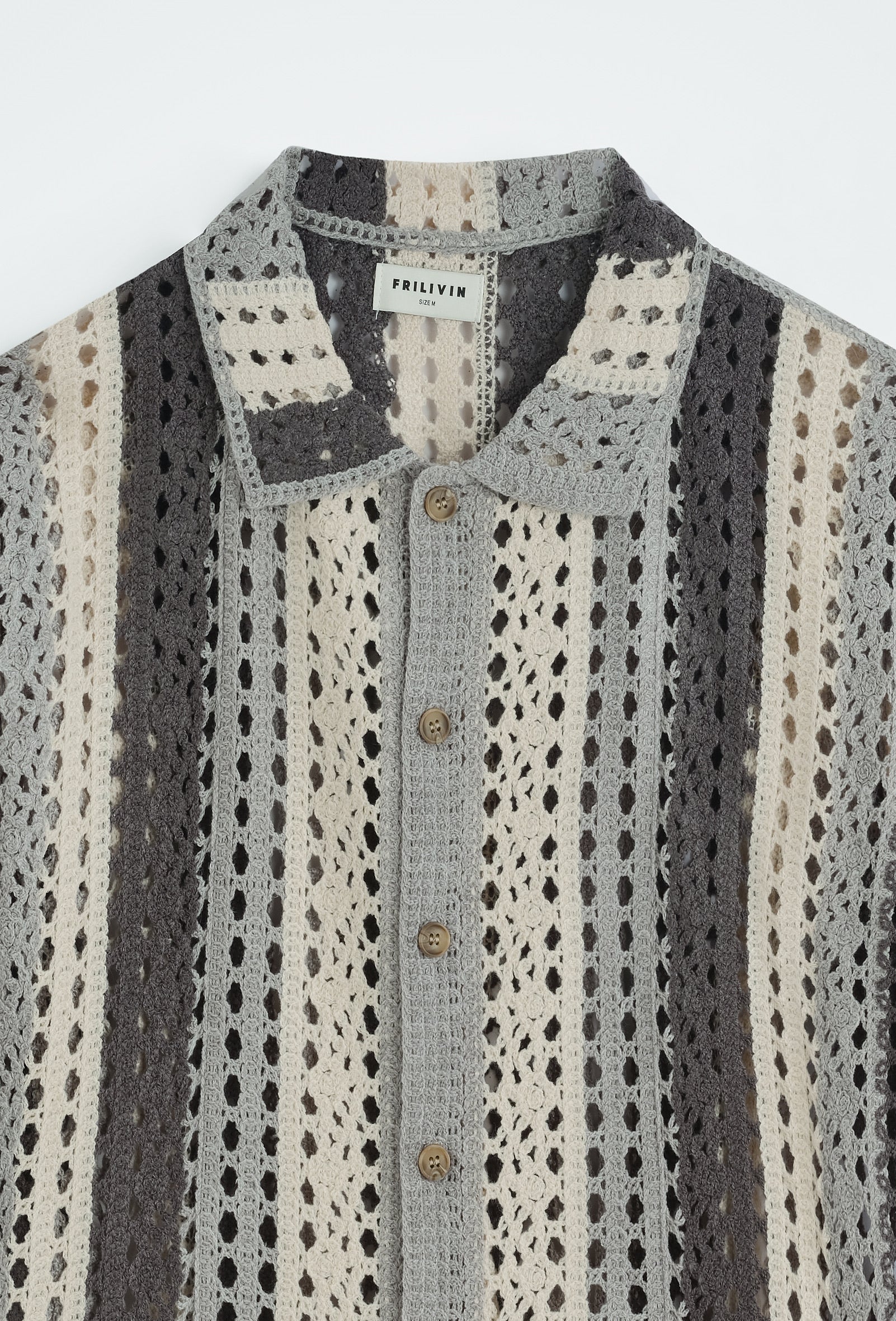 Chemise crochet col cubain