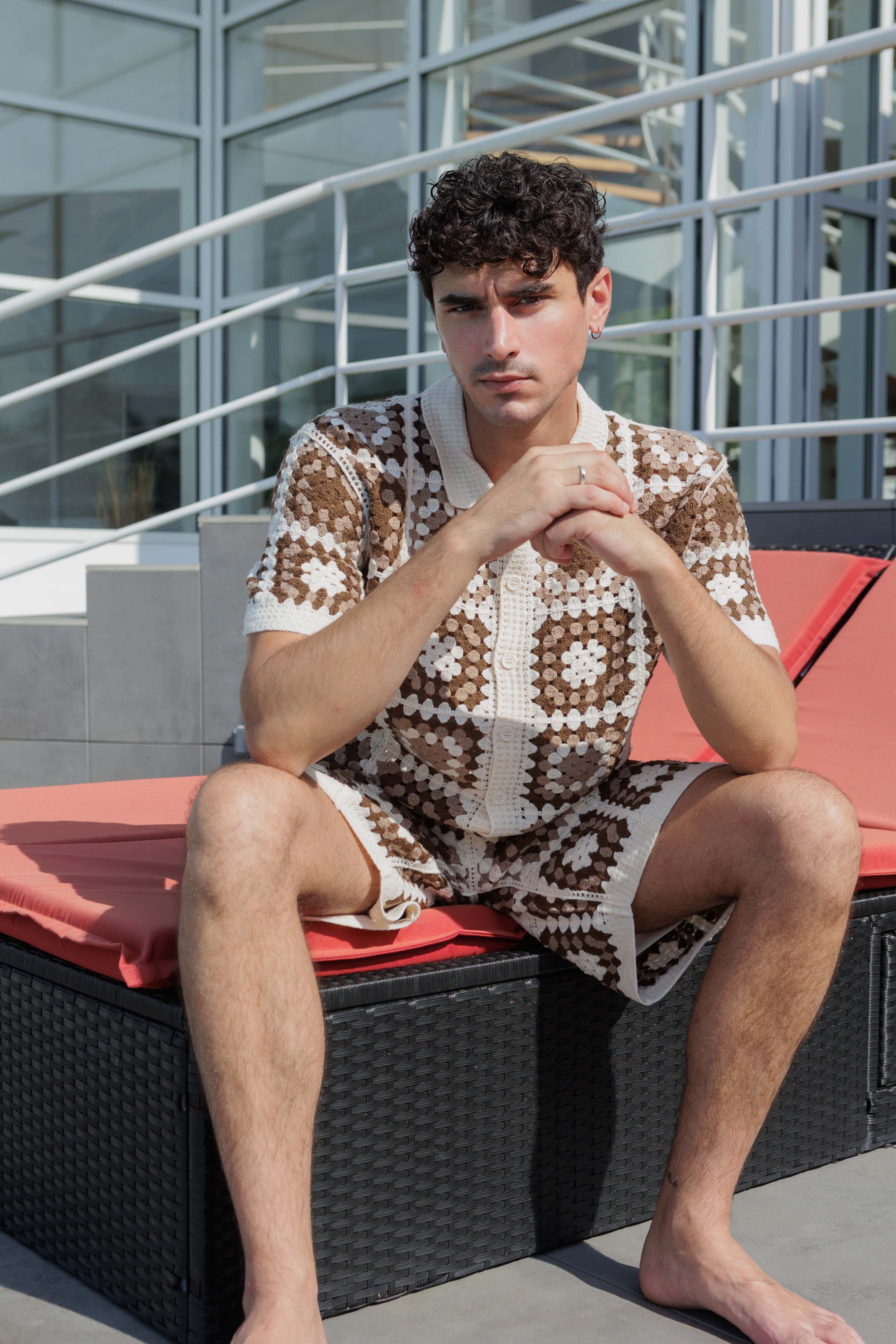 Ensemble chemise short crochet