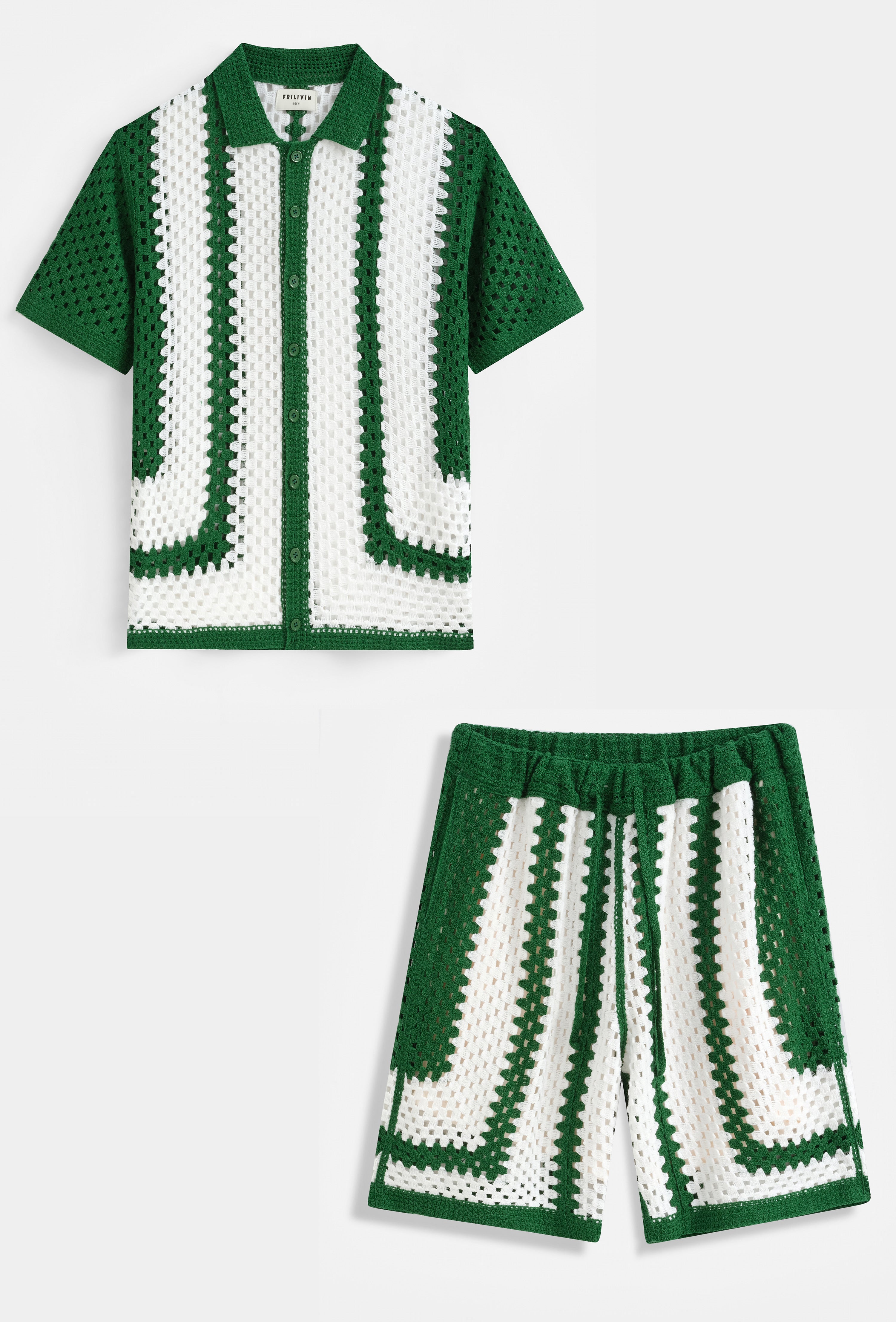 Ensemble chemise short crochet