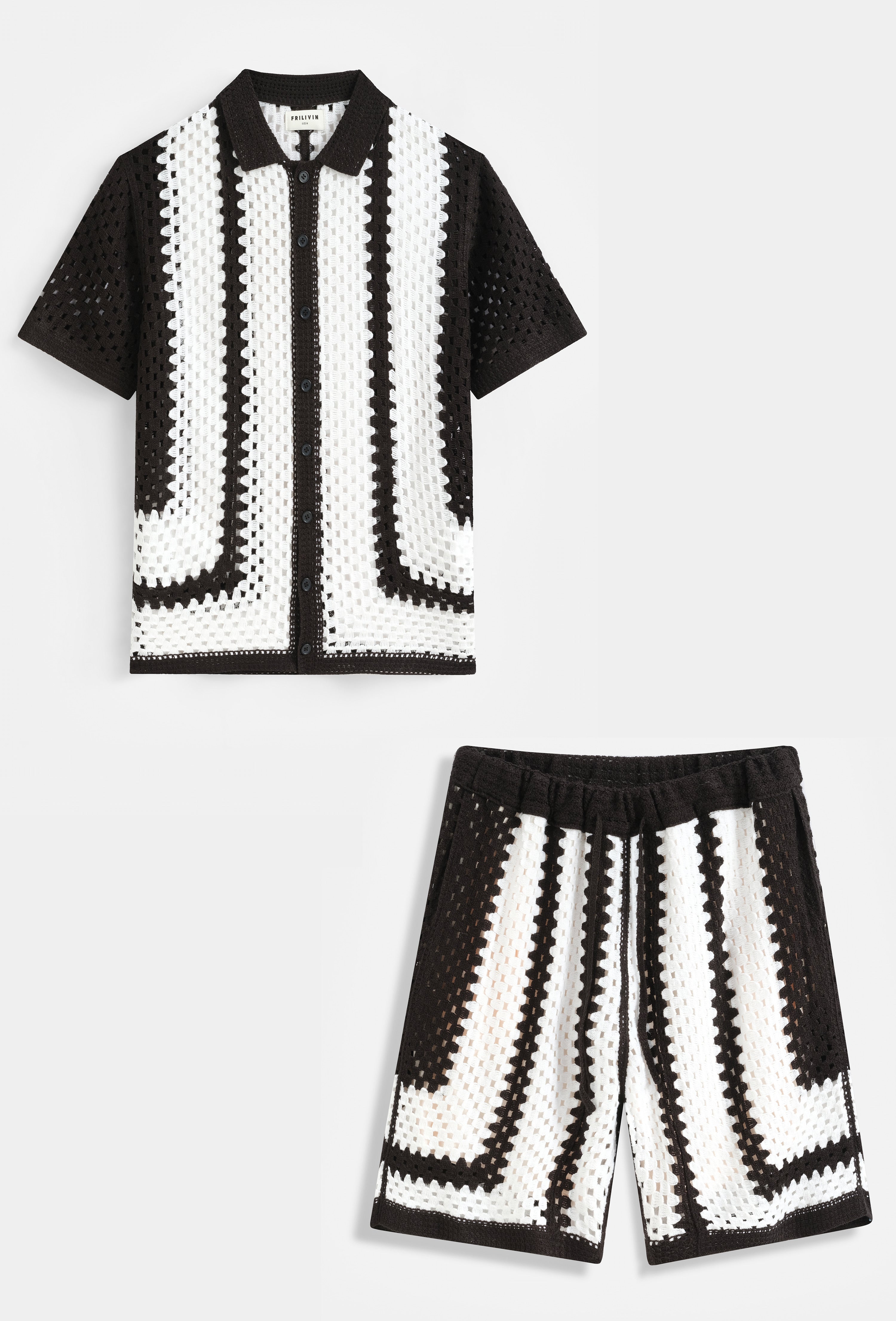 Ensemble chemise short crochet
