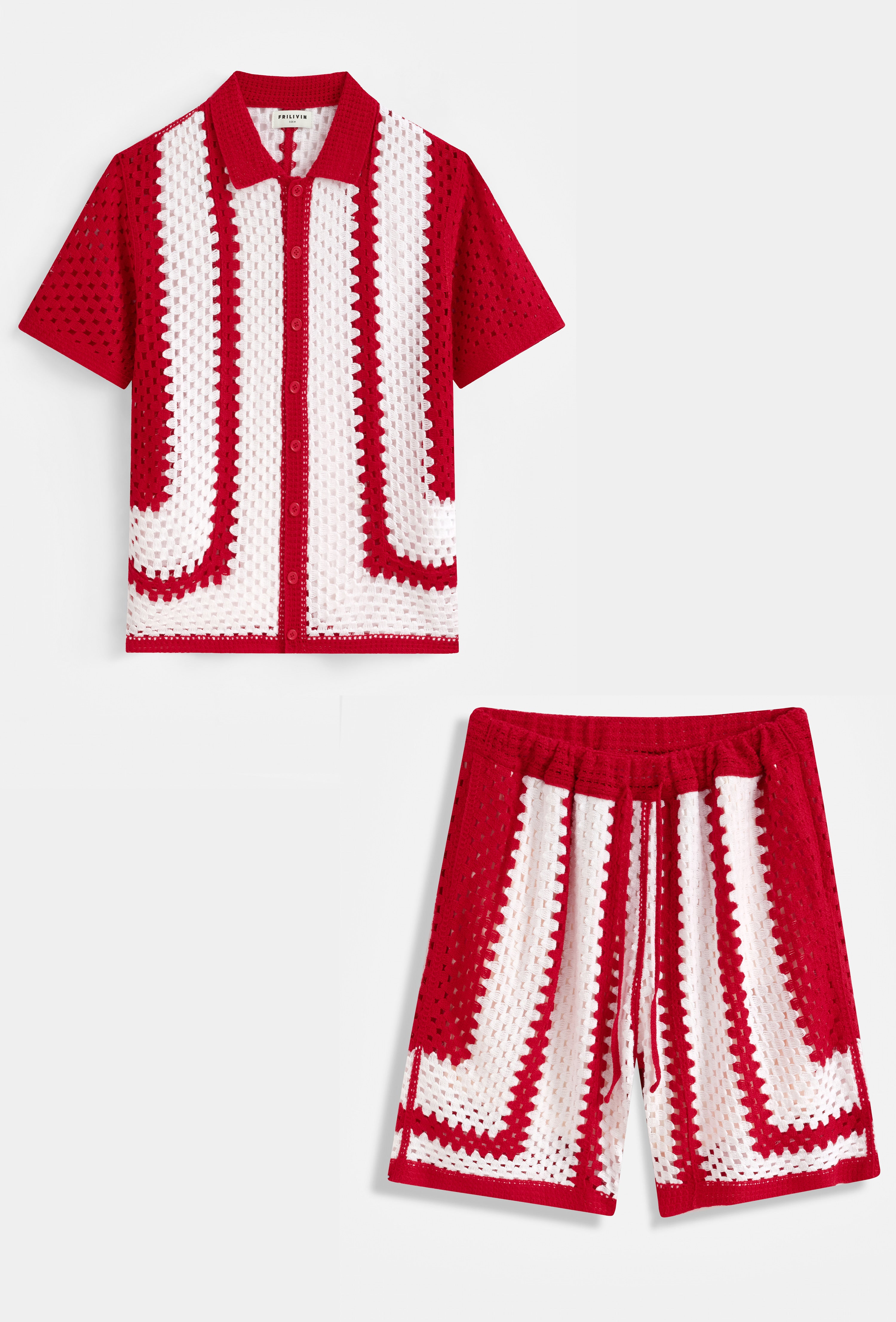 Ensemble chemise short crochet