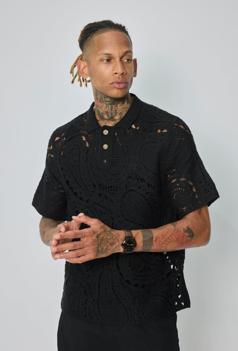 Polo crochet ajouré casual