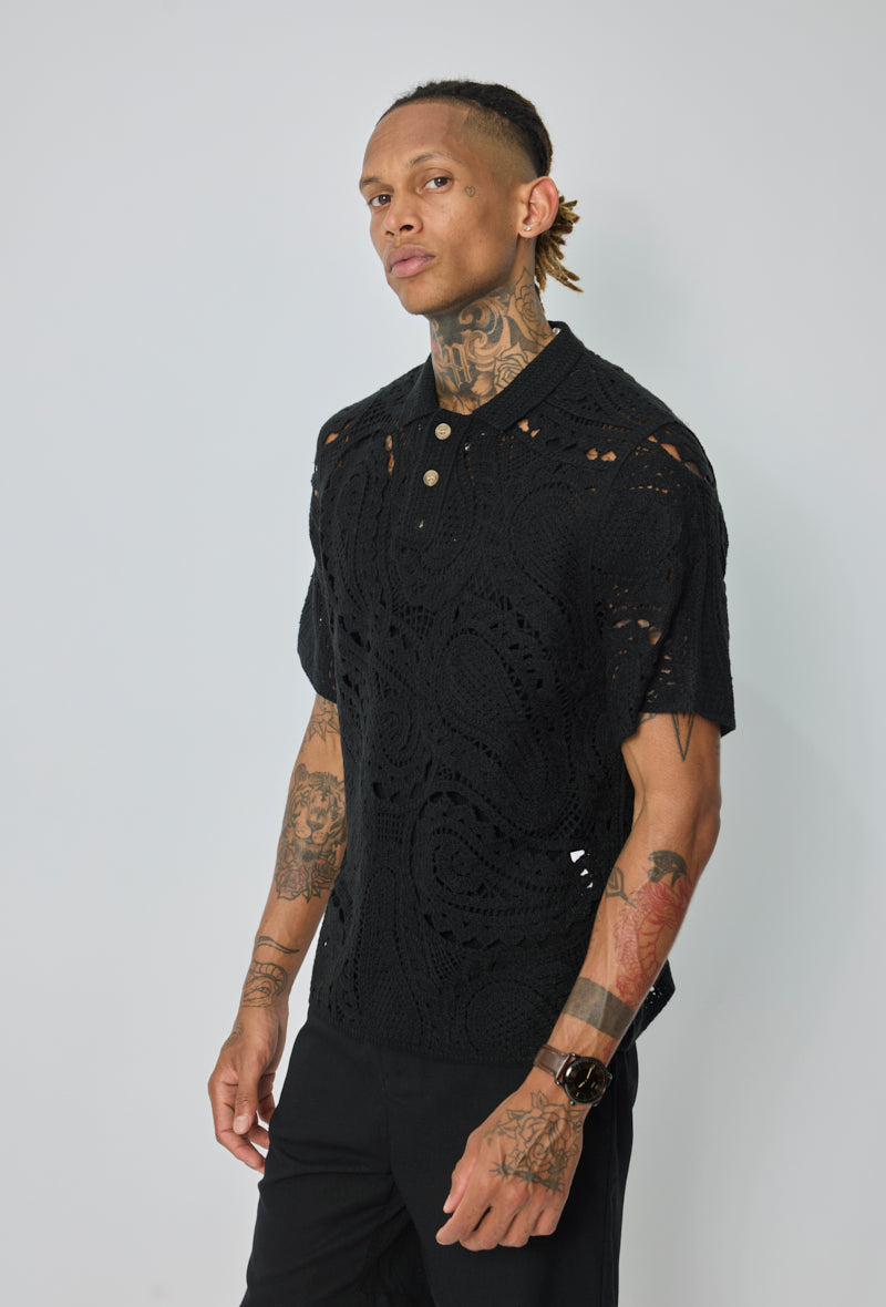 Polo crochet ajouré casual