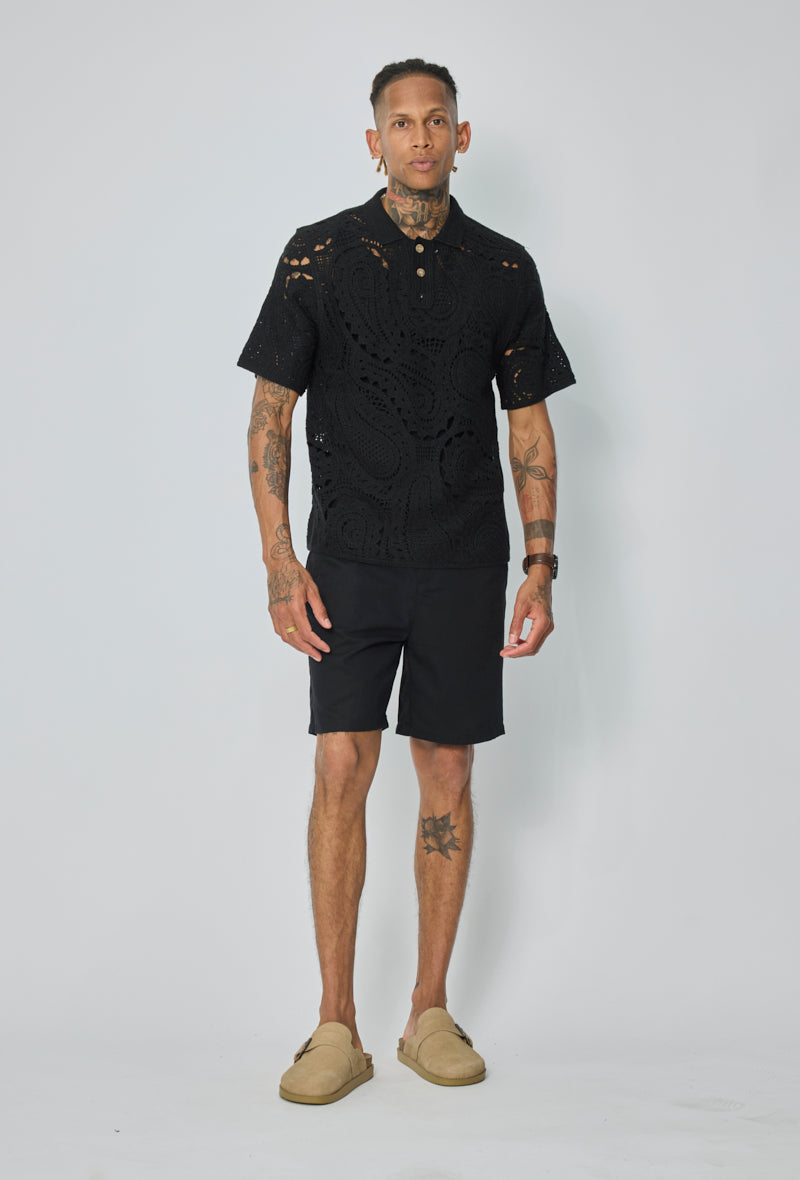 Polo crochet ajouré casual